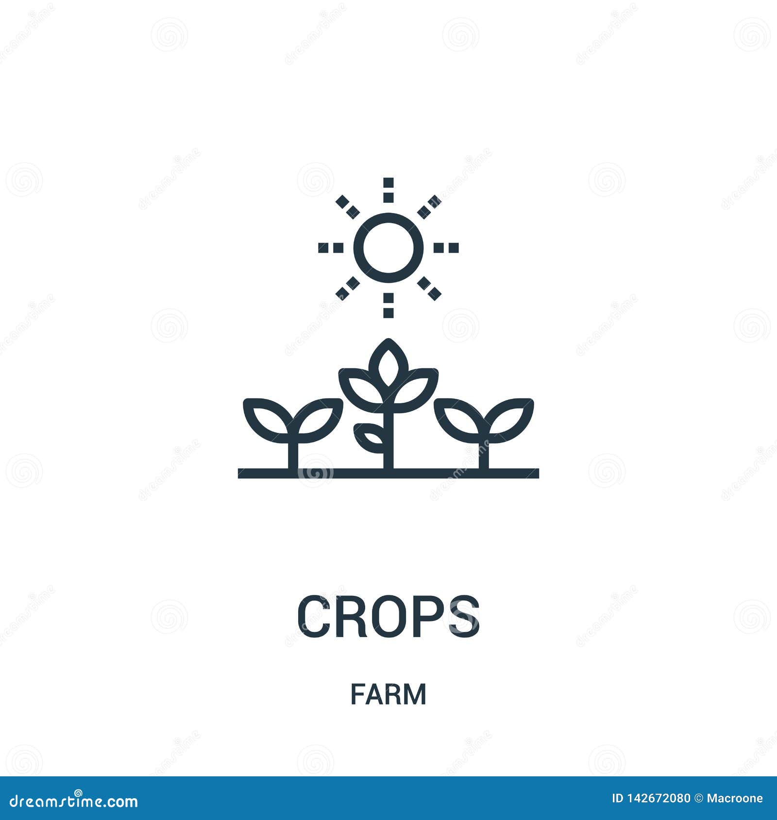 crops icon  from farm collection. thin line crops outline icon  . linear  for use on web and mobile