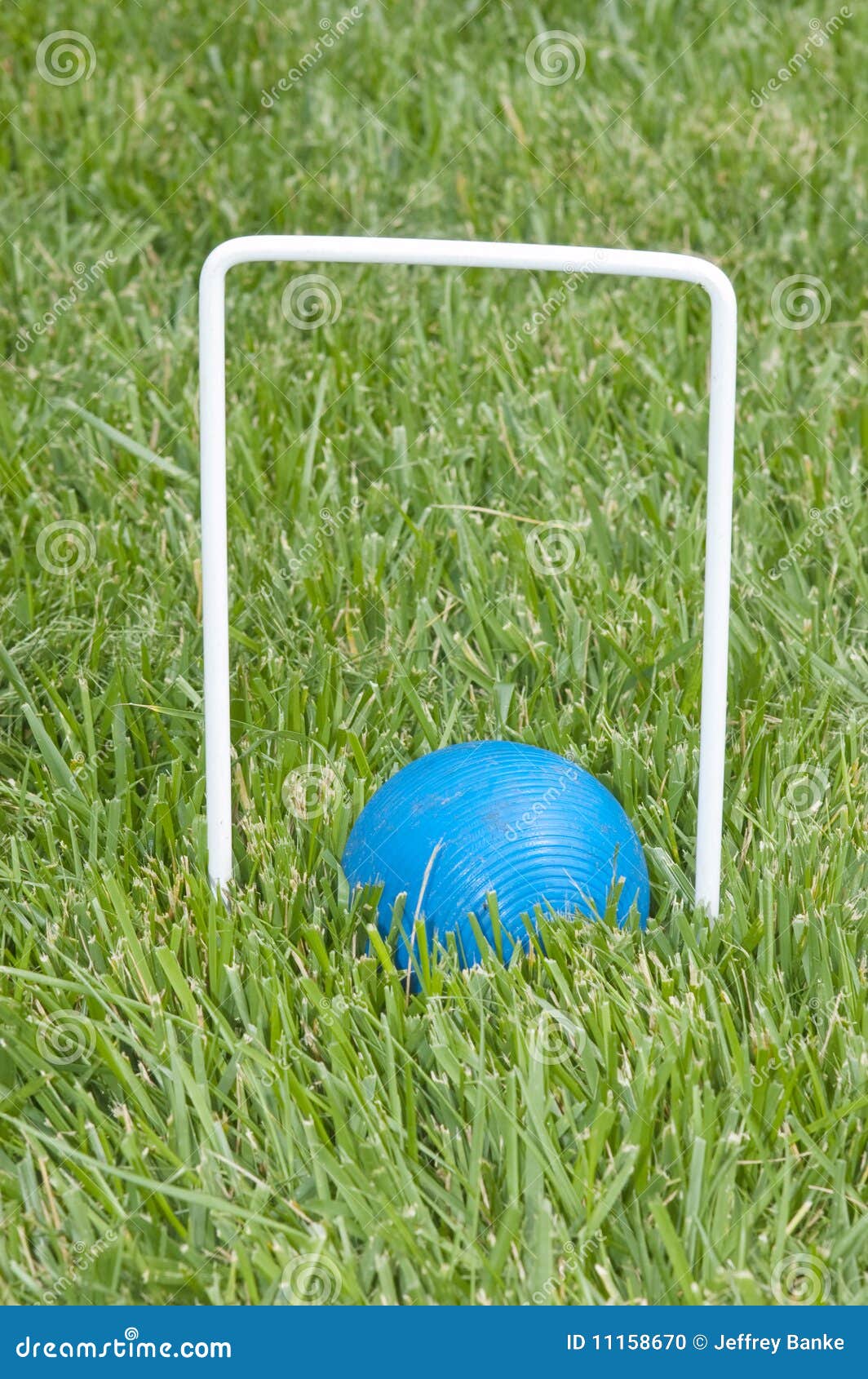 Croquet Ball Sitting Under a Hoop Stock Photo Image of wicket, wooden