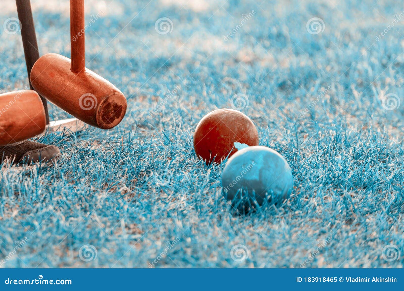 Croquet Equipment On The Green Lawn Stock Image - Image of ...