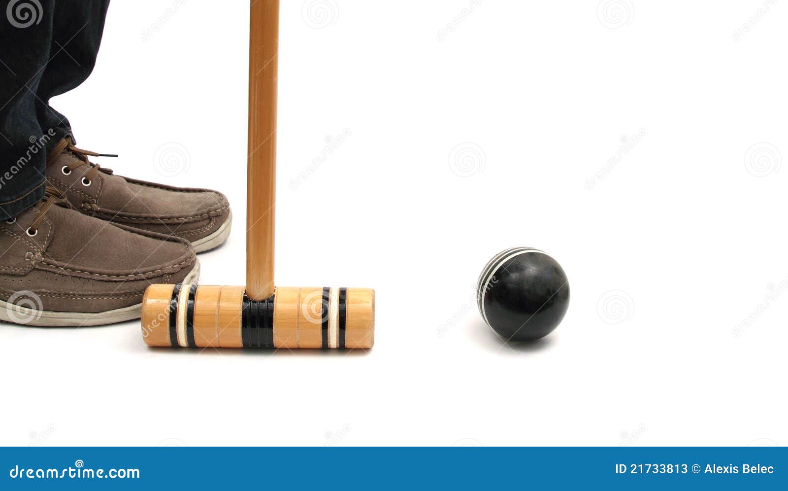 Croquet situation stock image. Image of mallet, shoes 21733813