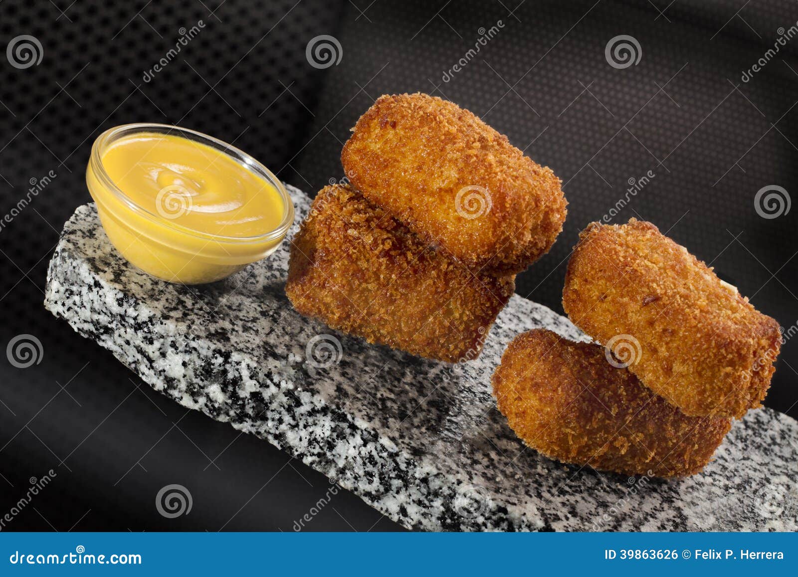 Croquettes with sauce stock photo. Image of buffet, background 39863626