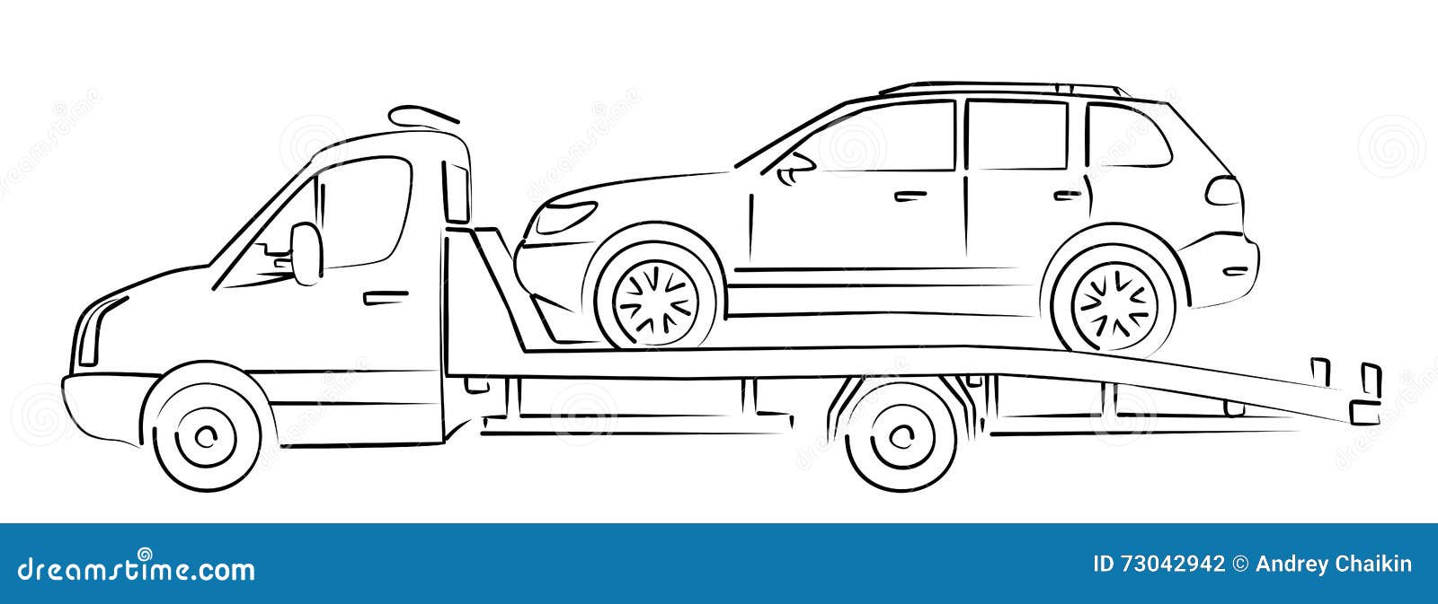 Croquis de dépanneuse illustration de vecteur. Illustration du spécial