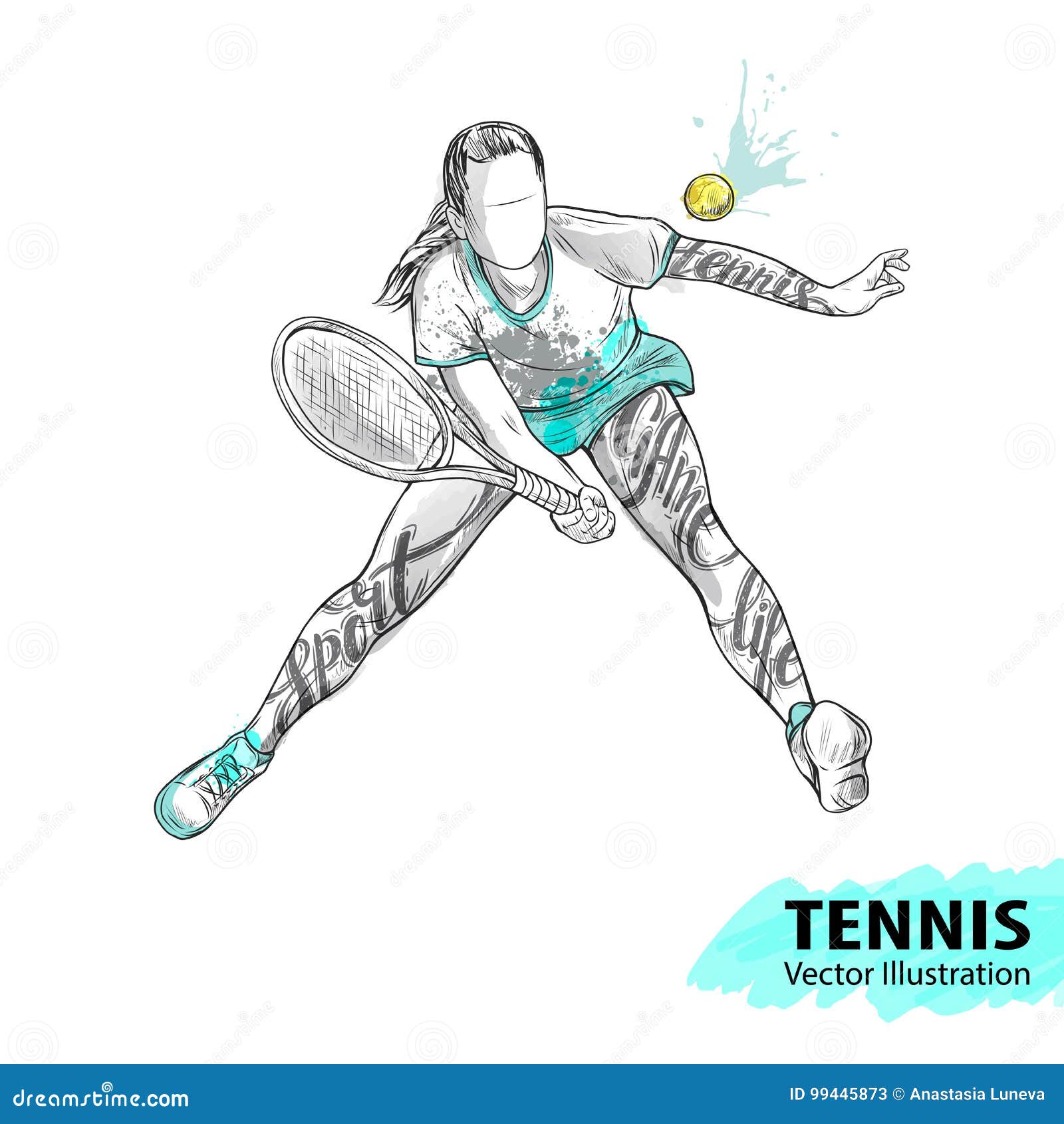 Croquis de main de joueur de tennis américain Illustration de sport de vecteur Silhouette d'aquarelle de l'athlète avec thématiqu. Croquis de main de joueur de tennis américain Illustration de sport de vecteur Silhouette d'aquarelle de l'athlète avec des mots thématiques Graphiques des textes, marquant avec des lettres Personnes actives Mode de vie de récréation Femmes