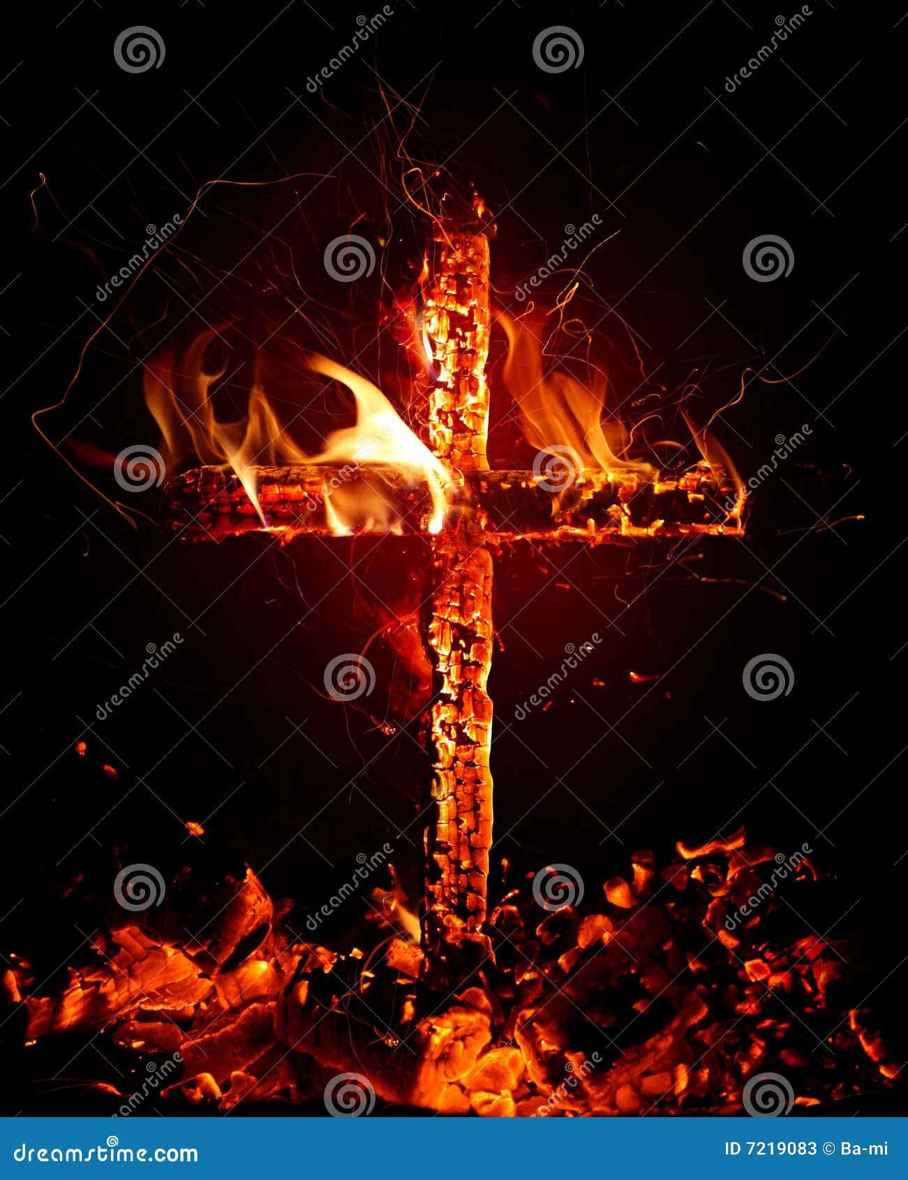 Cross stock image. Image of mystical, sparks, heat, cross - 7219083