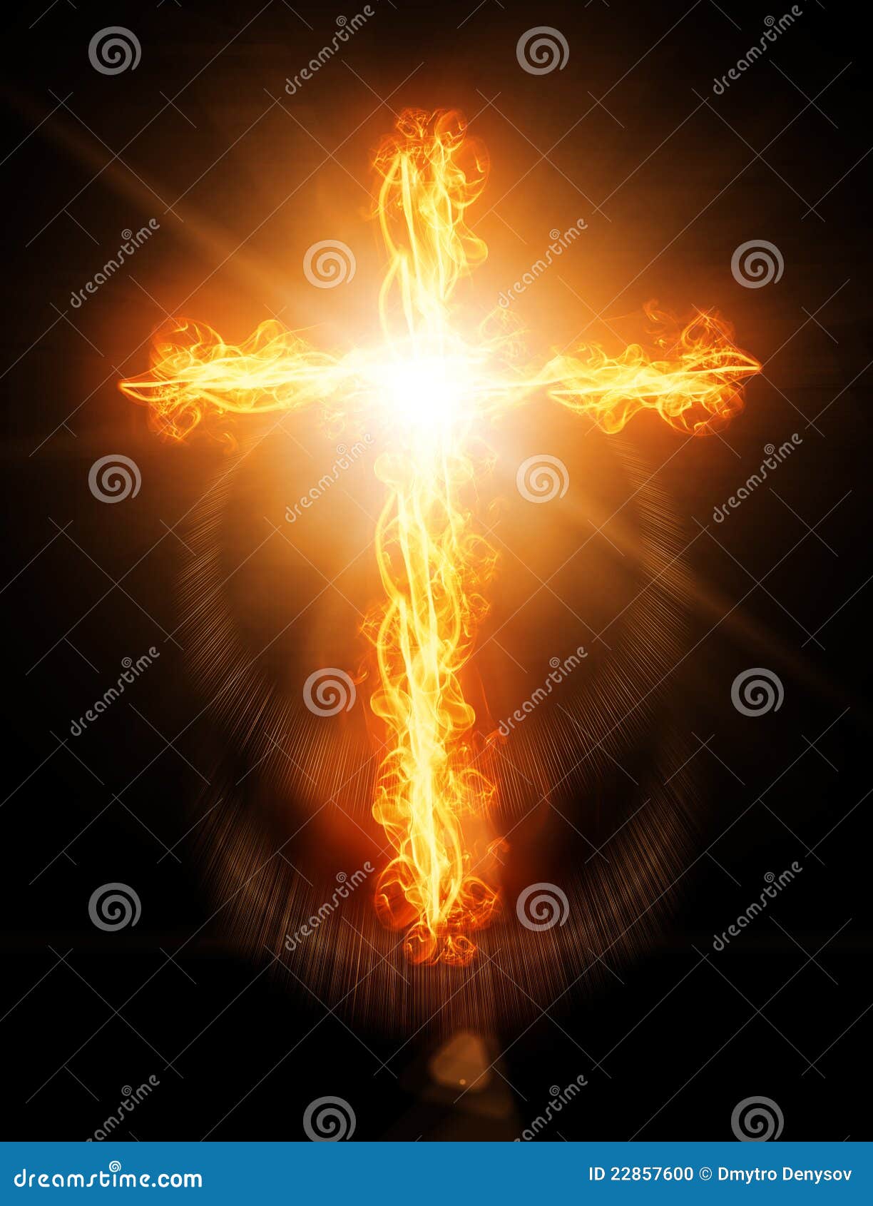 Cross burning in fire stock illustration. Illustration of death - 22857600