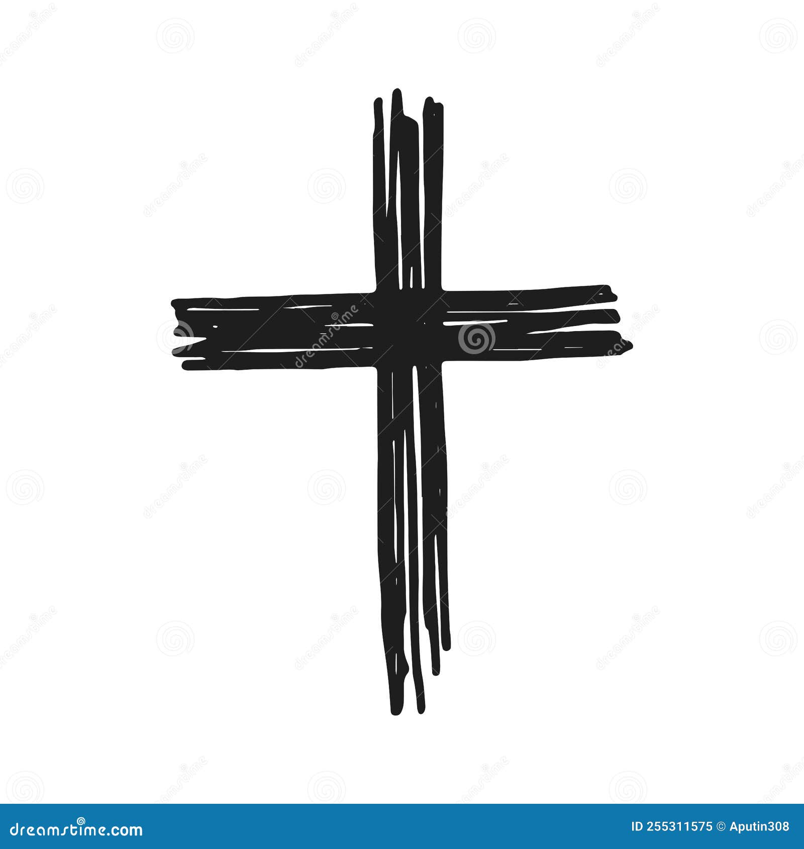 Cross Christian Vector Sketch Isolated Stock Vector - Illustration of ...