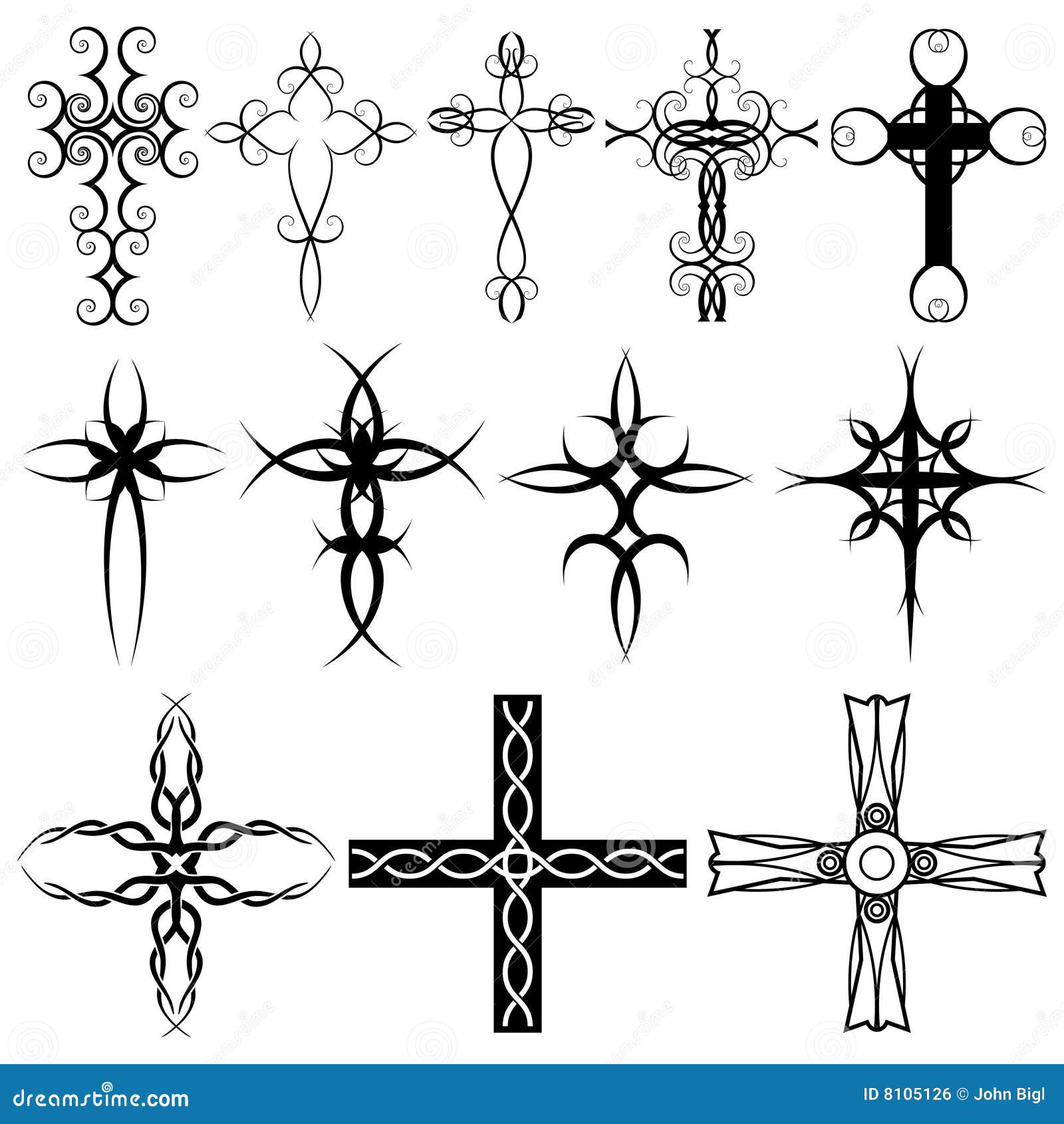 Cross collection stock vector. Illustration of crucifix - 8105126