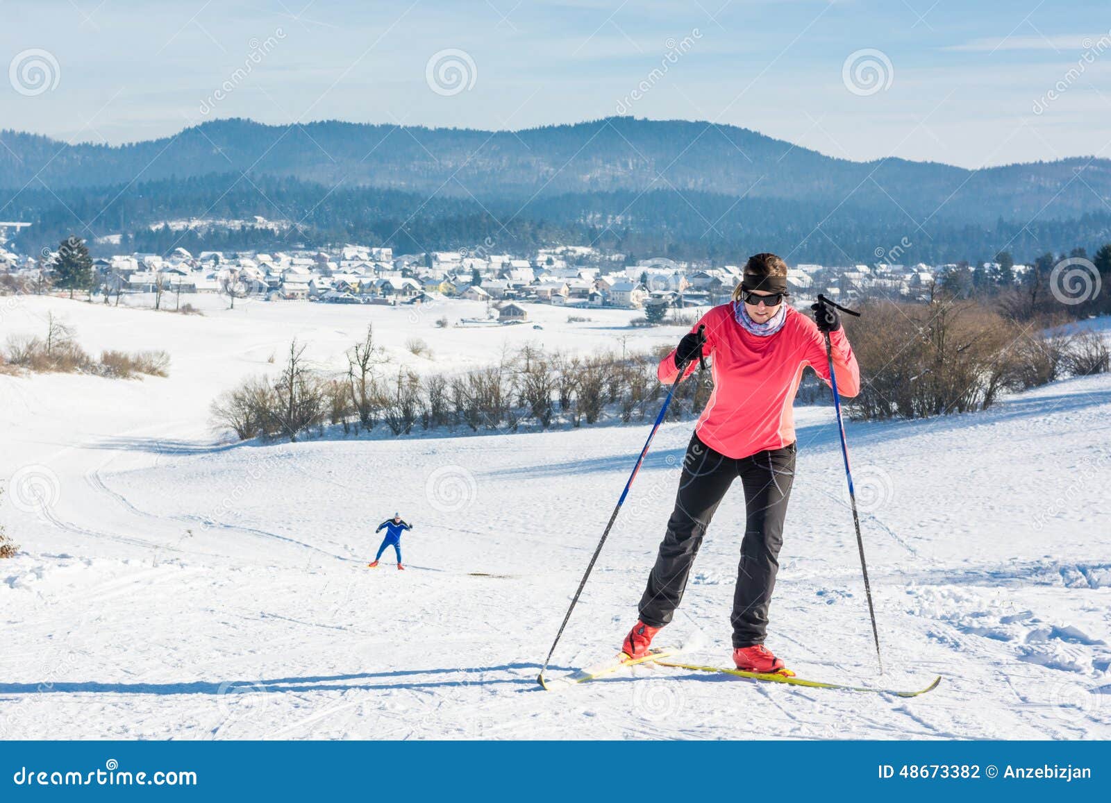 Cross country skier stock photo. Image of skiing, temperature - 48673382