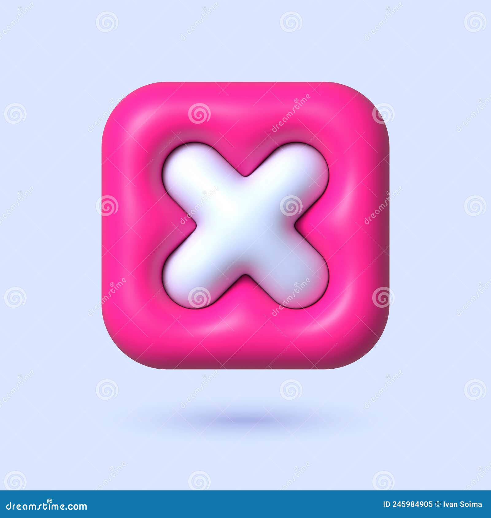 cross 3d in cartoon style. 3d red  on pink backdrop. 3d render realistic  icon