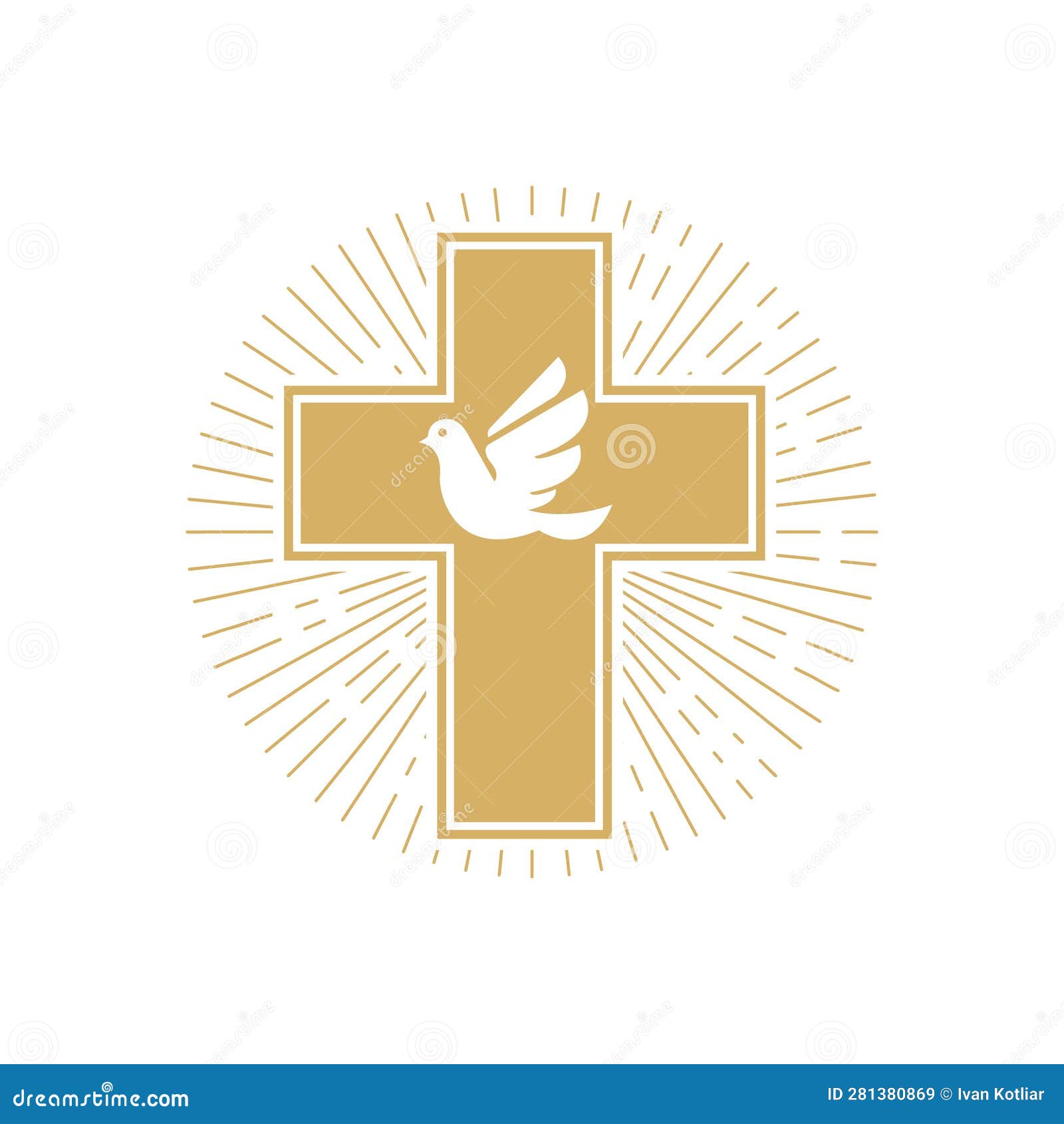 Cross with the Dove. Church Emblem Template Stock Vector - Illustration ...