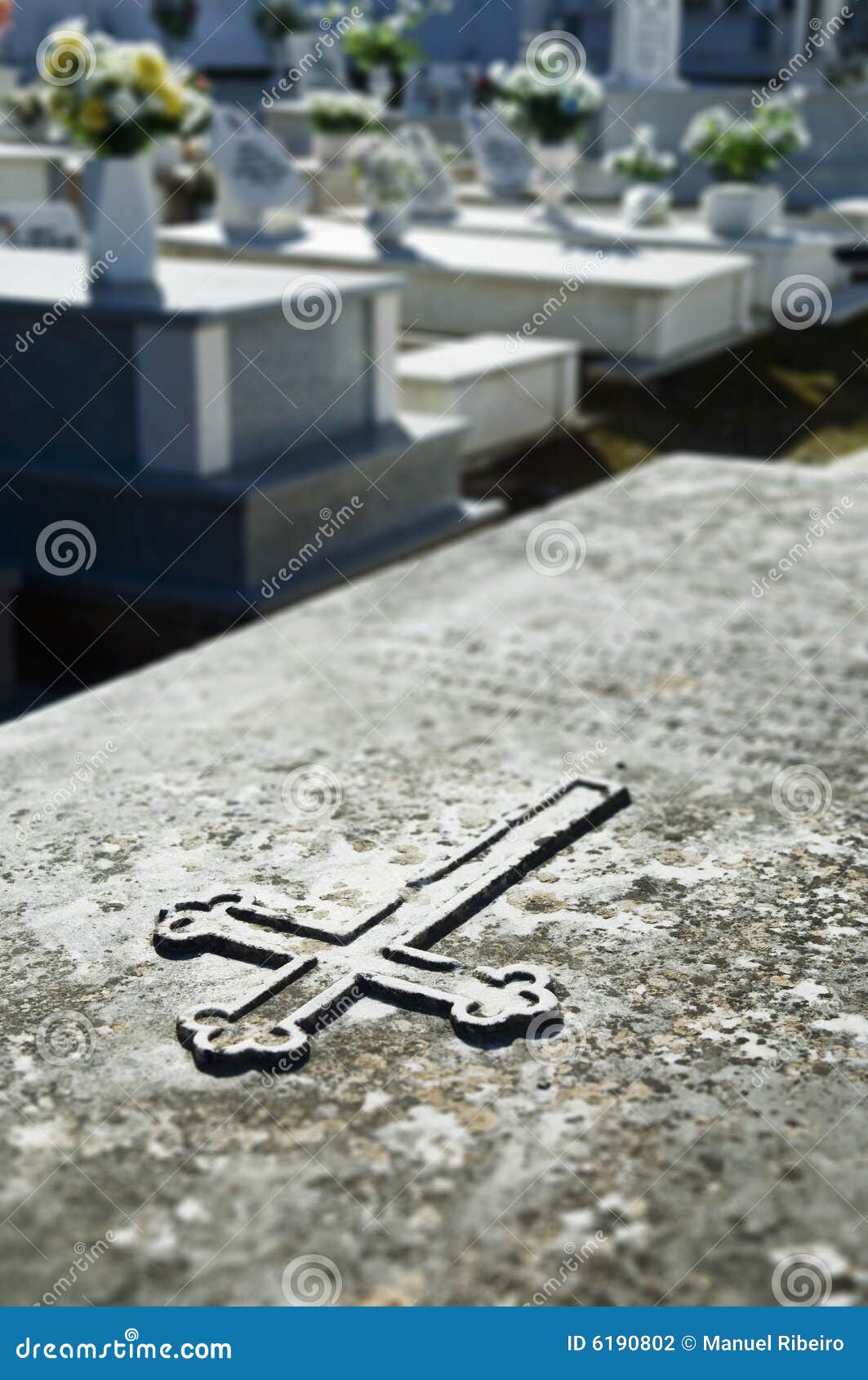 Cross Engraved in a Tombstone Stock Photo Image of rest, outdoor 6190802