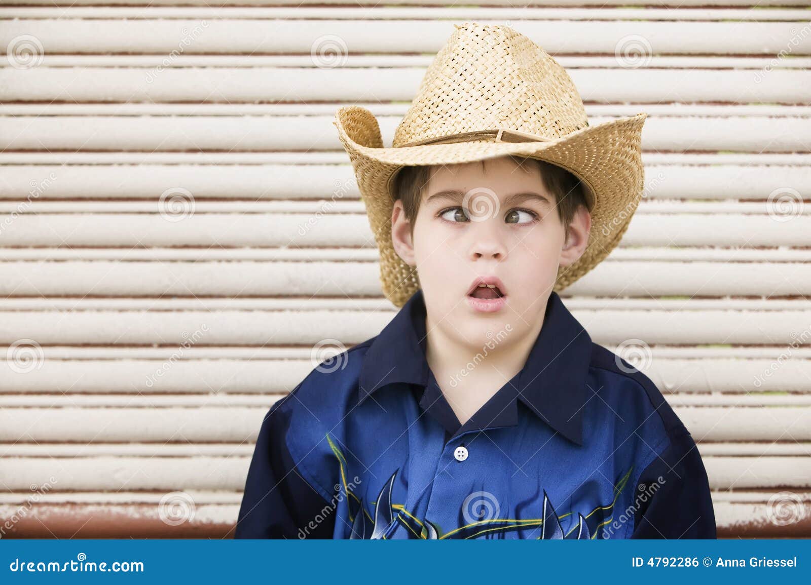 CrossEyed Boy in a Cowboy Hat Stock Photo Image of cross, silly 4792286