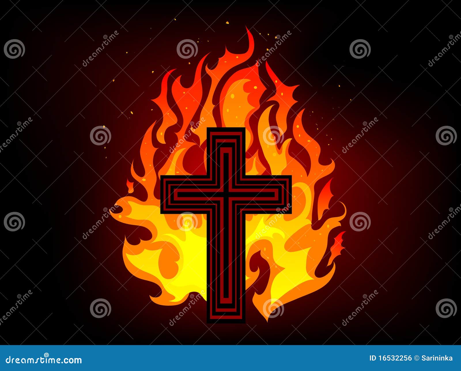 Cross In Fire Royalty Free Stock Image - Image: 16532256