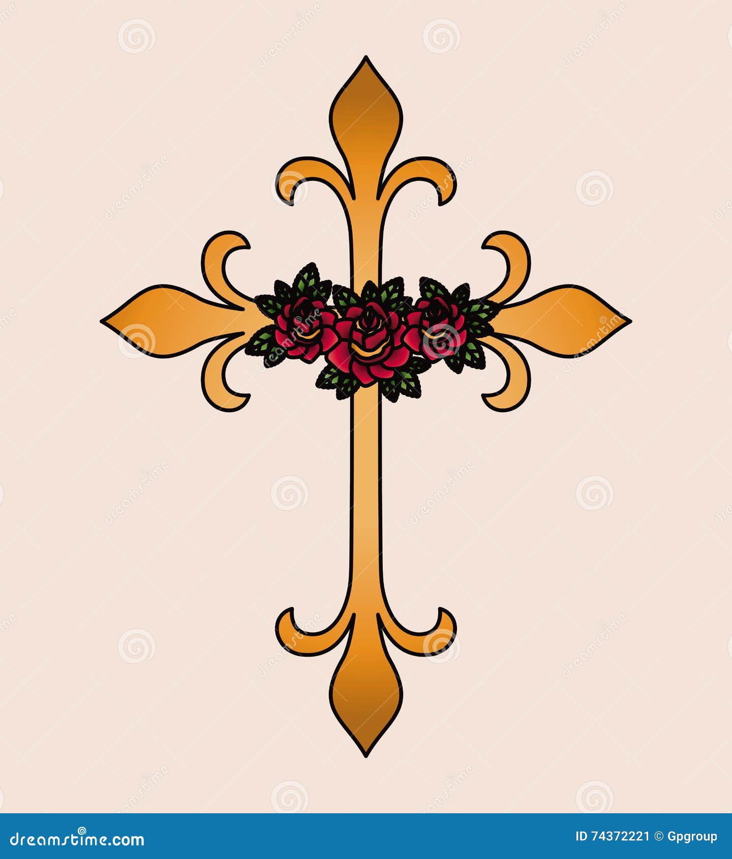 Floral Cross Tattoo on the Forearm
