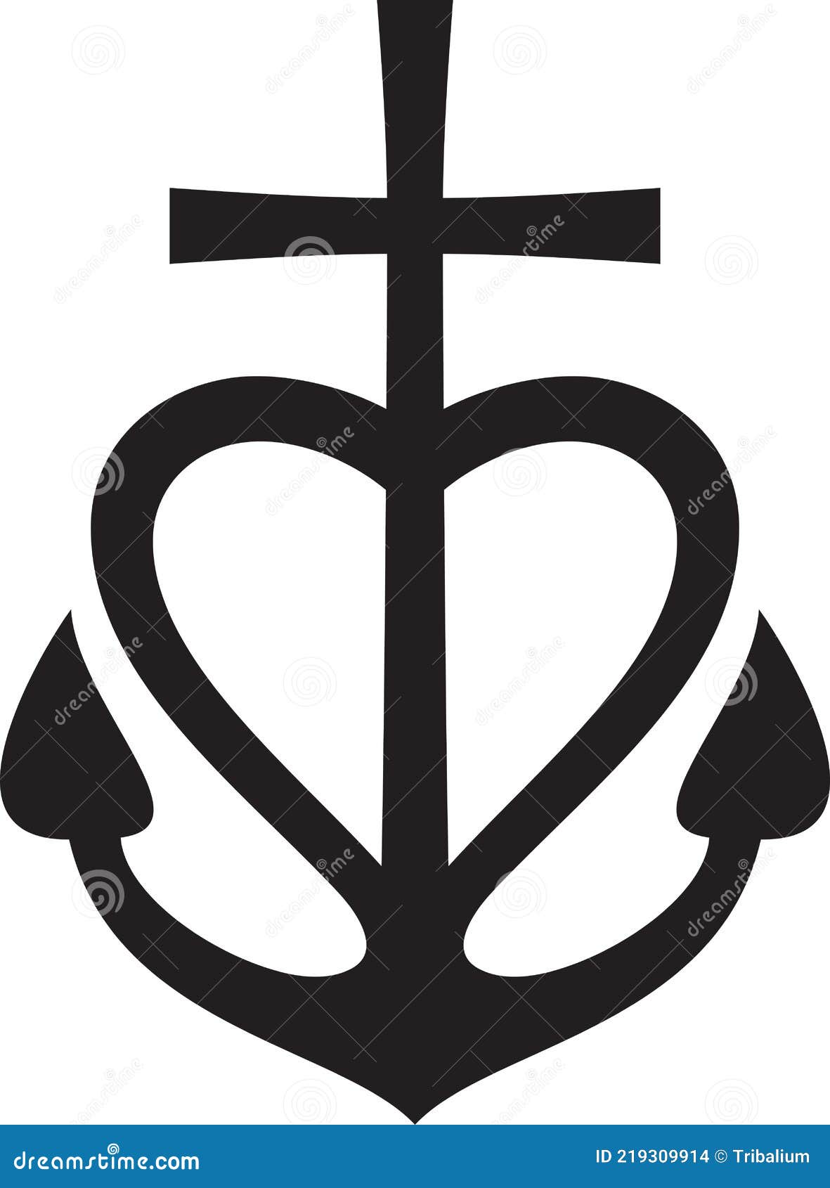 Cross, Heart, Anchor - Faith, Hope, Love Symbol. Faith Sign Stock ...