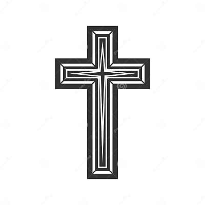 Cross Isolated Crucifix Christian Religion Symbol Stock Vector ...