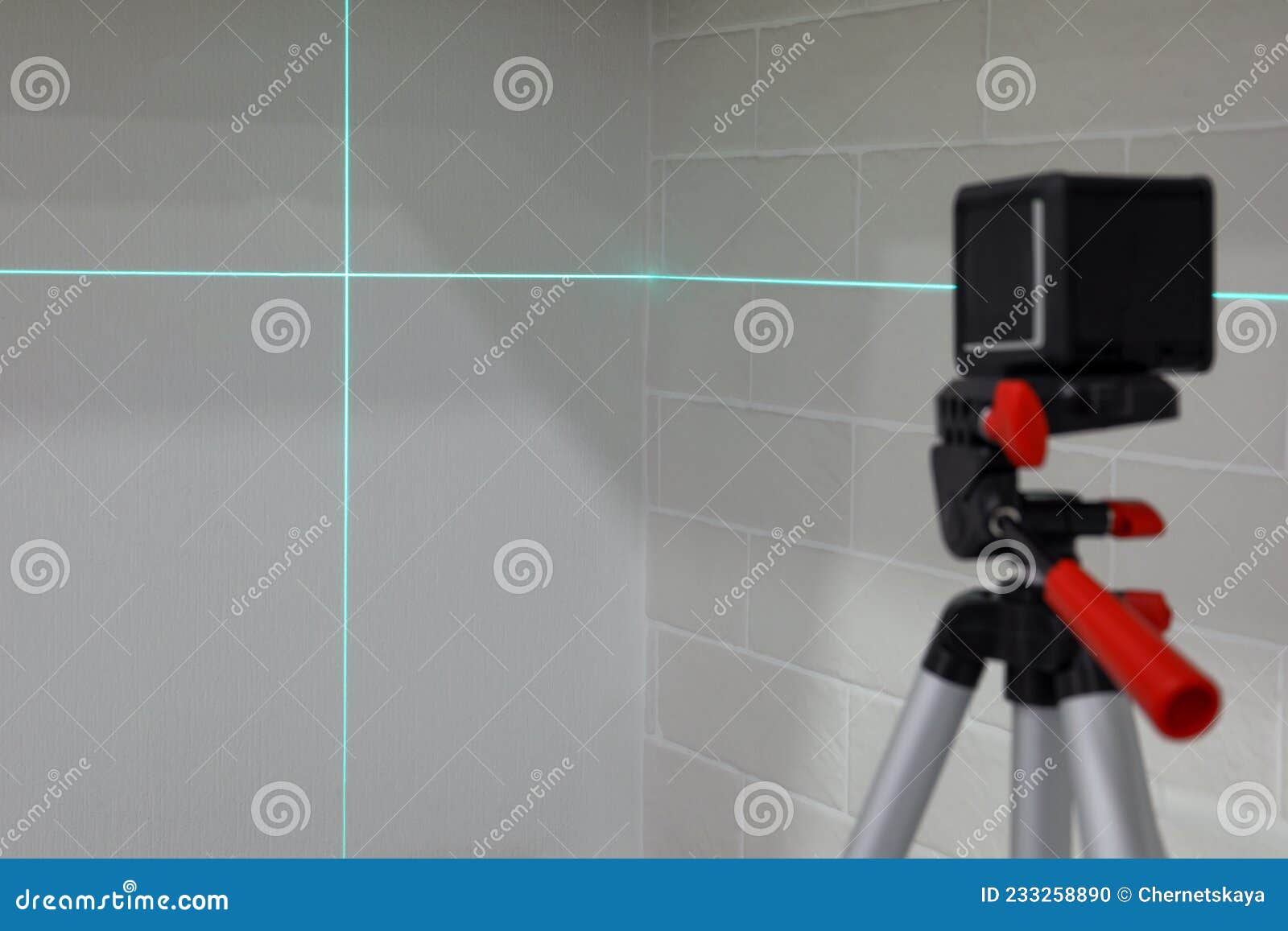 Cross Lines of Laser Level on White Walls Stock Photo Image of