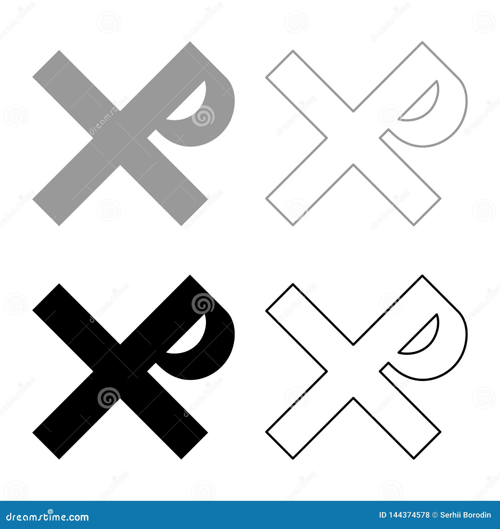 cross monogram rex tsar tzar czar  of the his cross saint justin sign religious cross icon set black color 