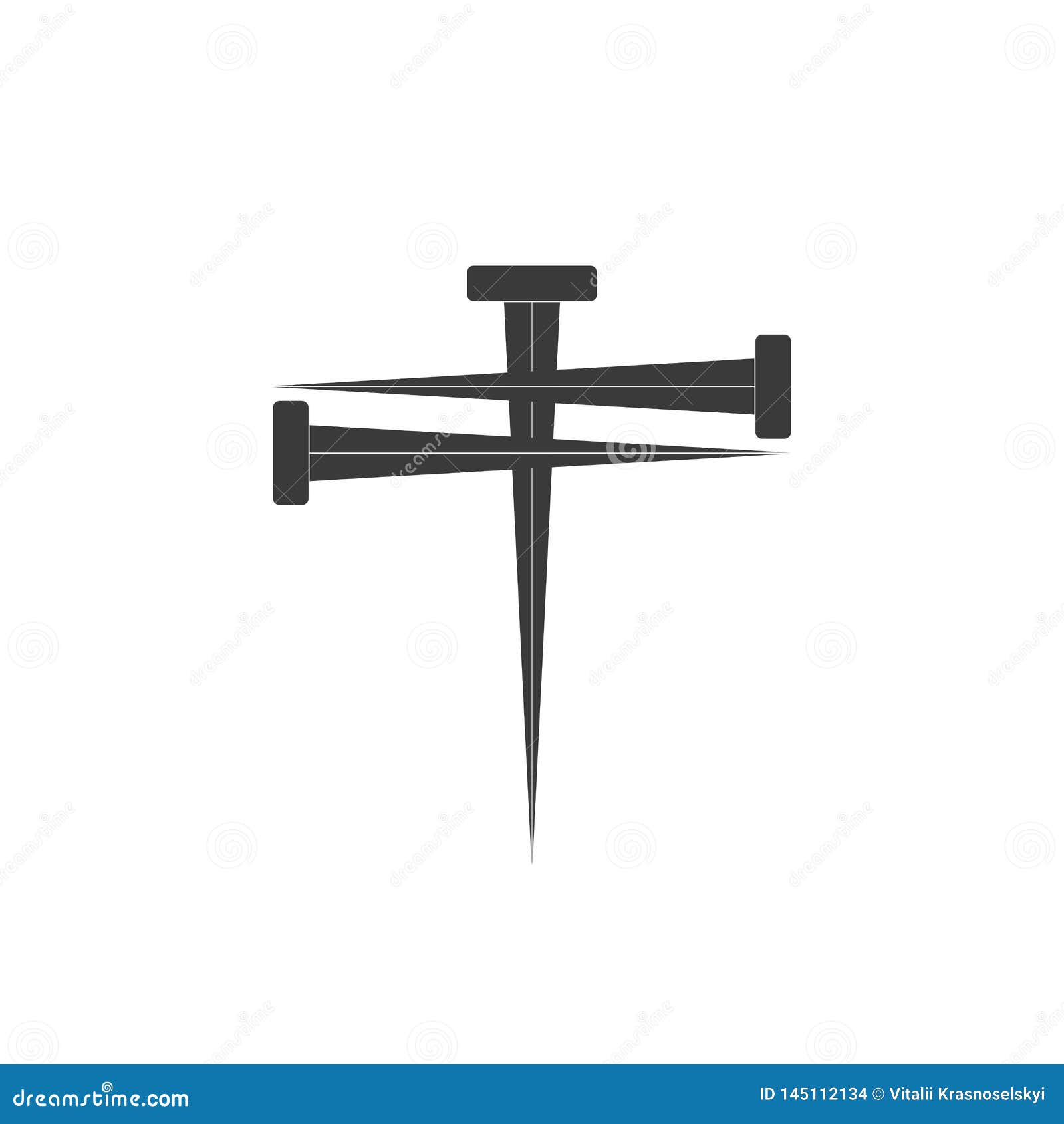 cross of nail. cross icon and nail icons. nail . 