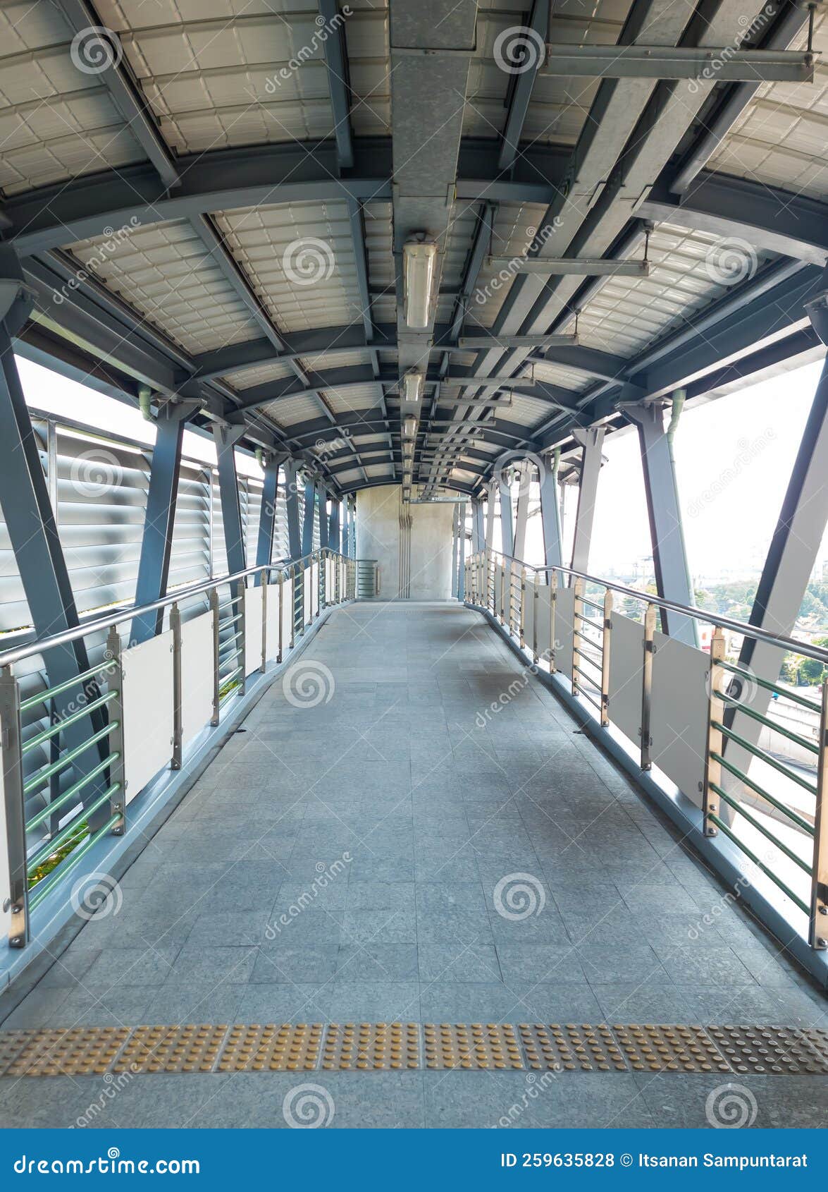 Cross Over Bridge To MRT Station Stock Photo - Image of perspective ...