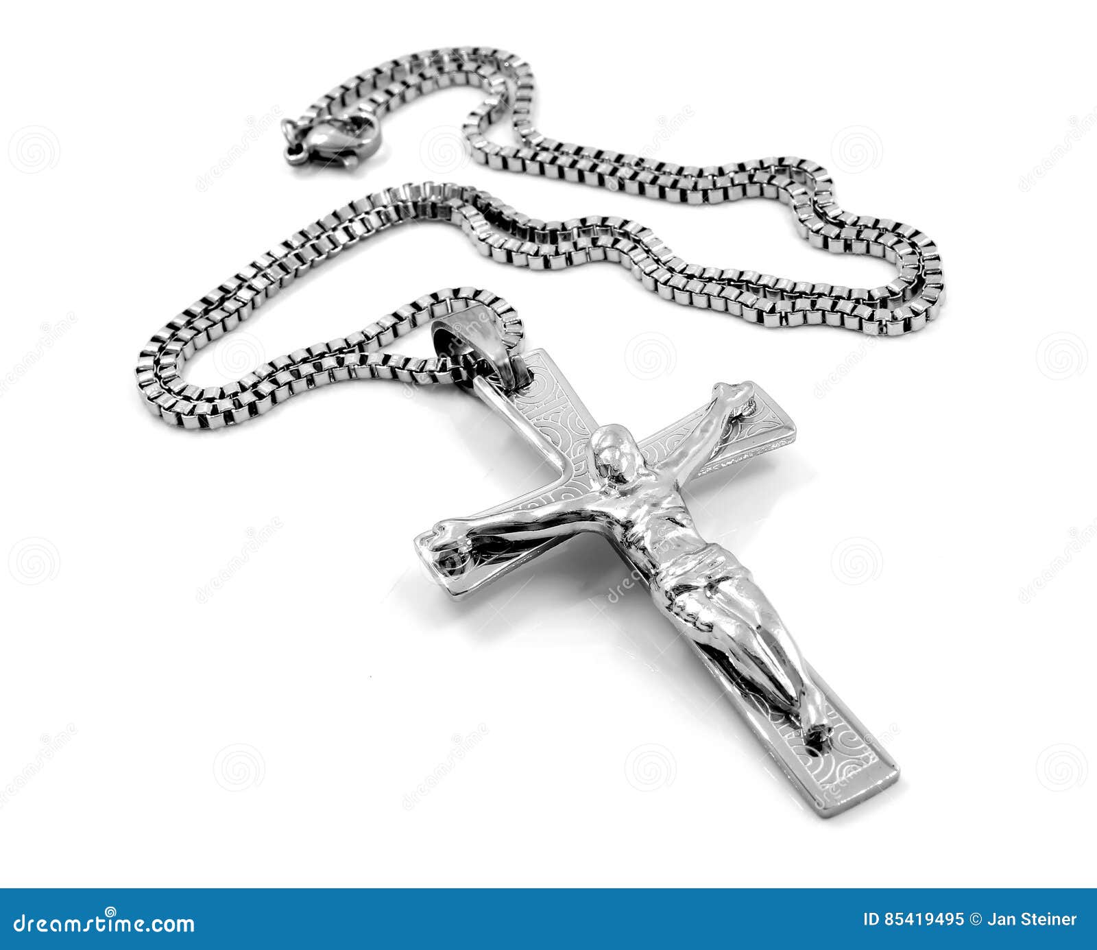 Cross Pendant Neck - Stainless Steel Stock Image - Image of neck ...