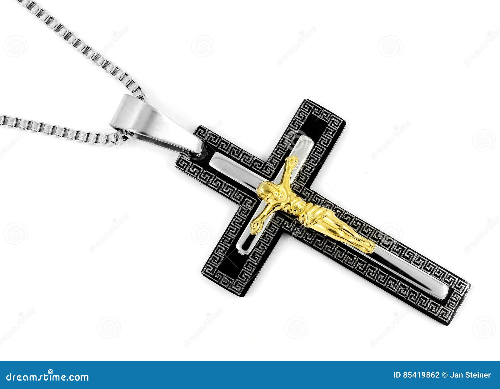 Cross Pendant Neck - Stainless Steel Stock Photo - Image of catholic ...
