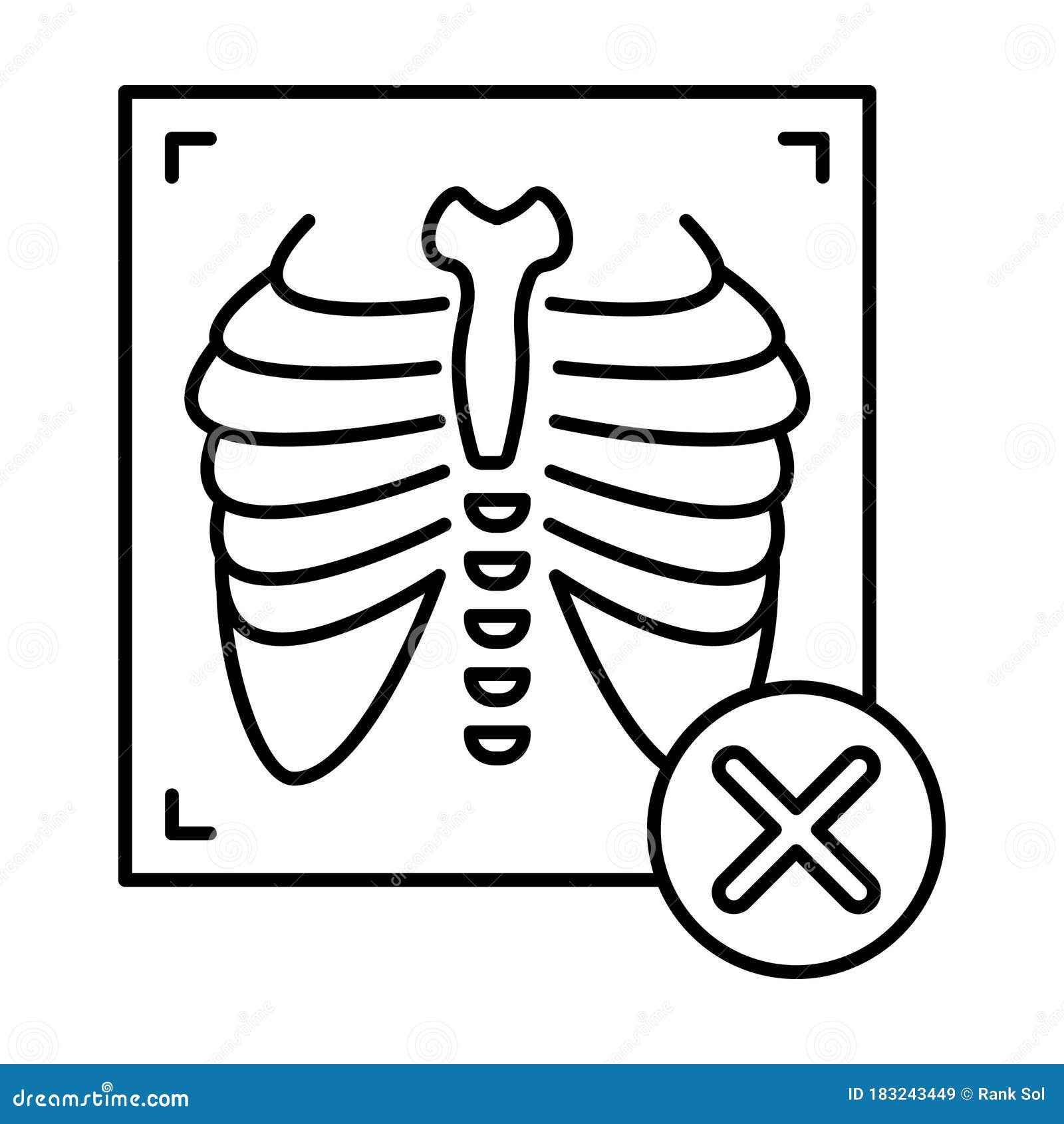 cross on ribs  line style  icon which can easily modify or edit