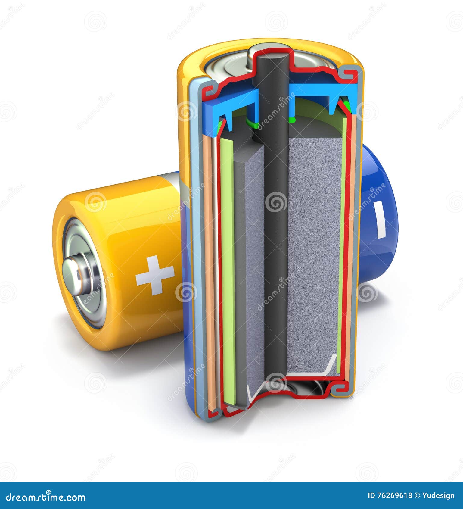 Cross Section Of Dry Cell Battery Stock Illustration