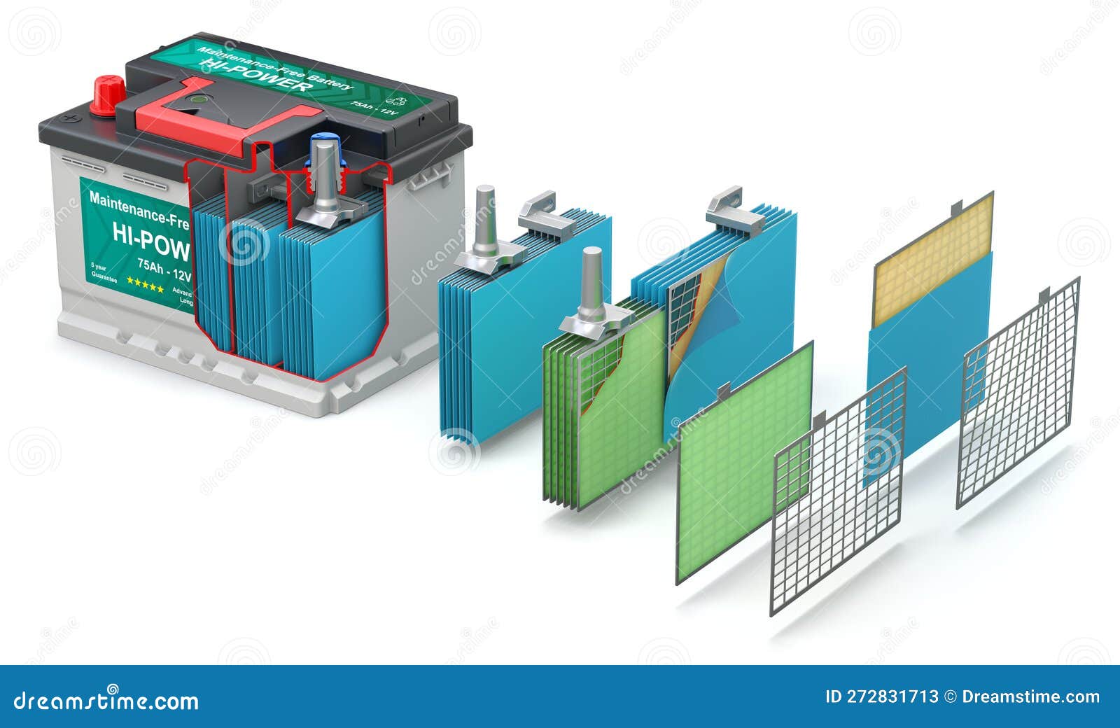 Cross Section With Exploded View Of Car Battery Stock Illustration cross-section-with-exploded-view-of-car-battery-stock-illustration