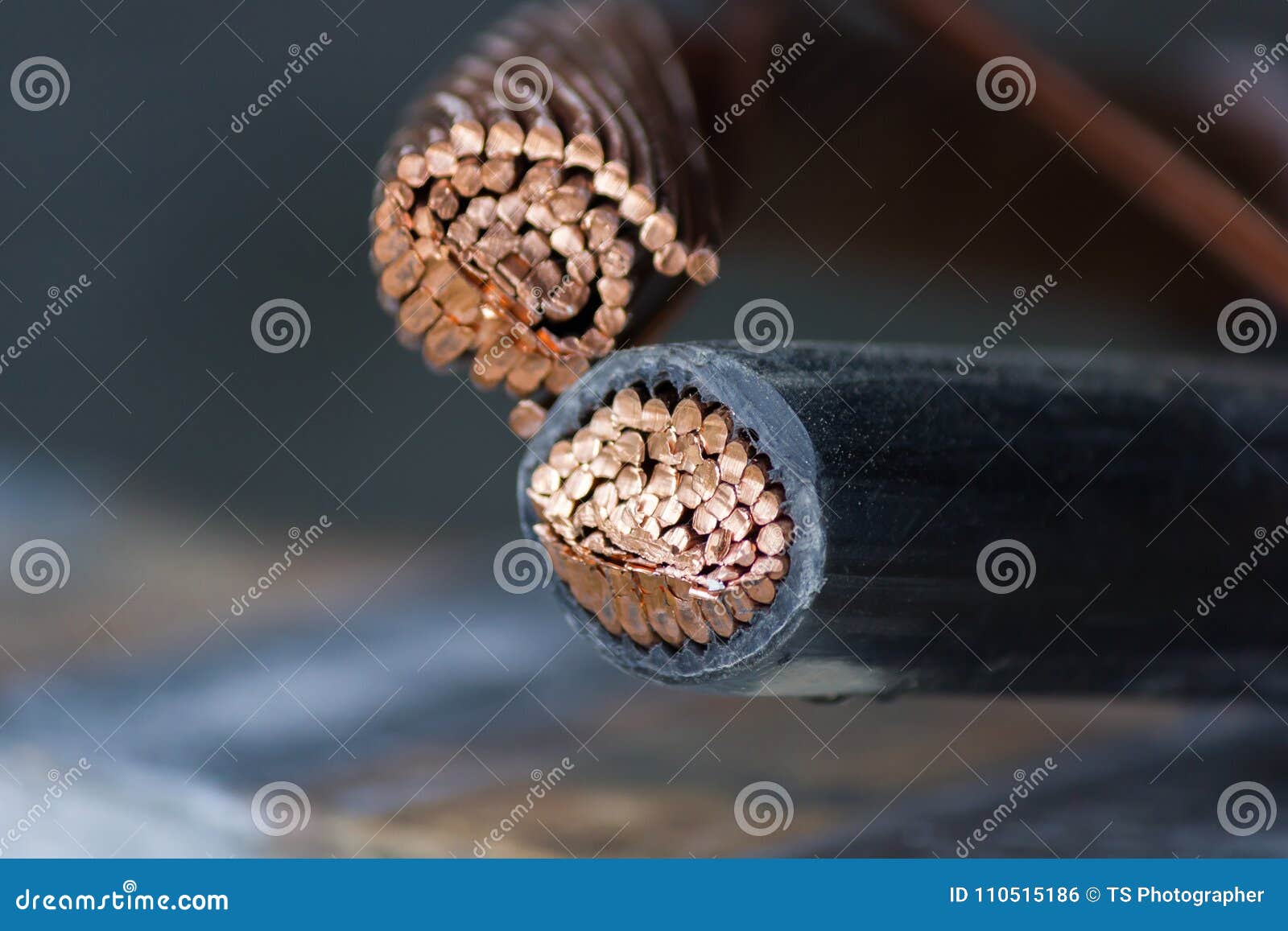 High Voltage Power Cable Copper Conductor Stock Photo Image of high