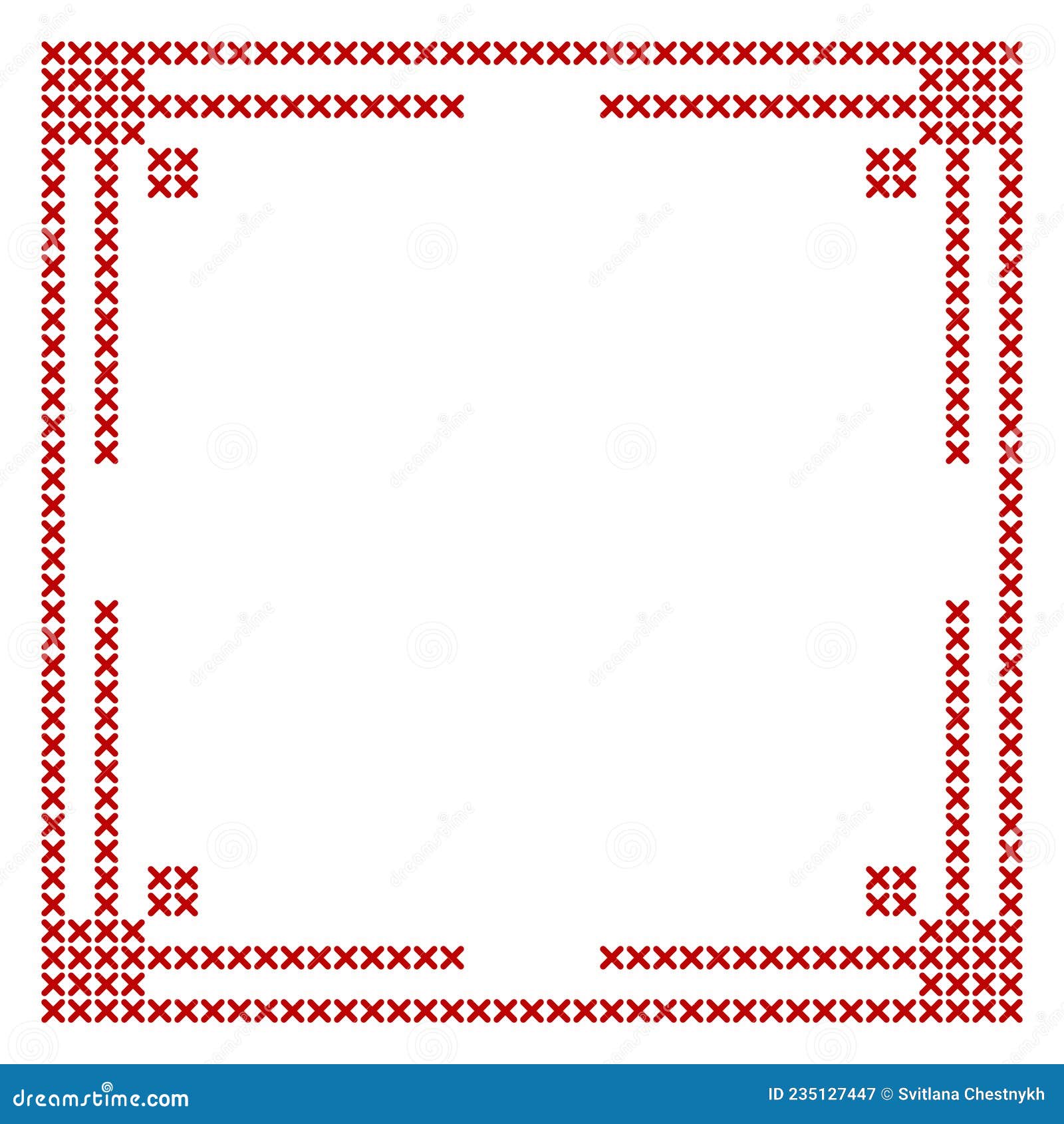 Cross Stitch Border Frame Pattern, Perfect for Christmas Banner Design  Stock Vector - Illustration of layout, classic: 235127447