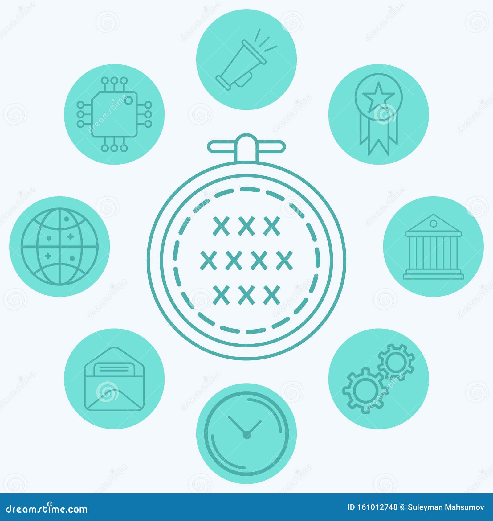 Cross Stitch Vector Icon Sign Symbol Stock Illustration - Illustration