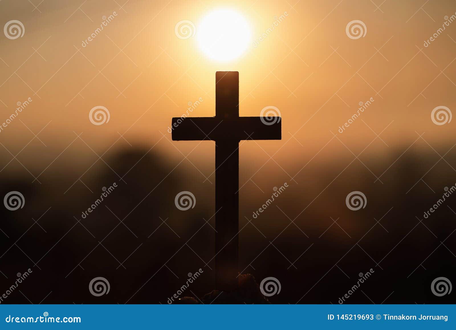 Cross at Sunset, Crucifixion of Jesus Christ Stock Image - Image ...