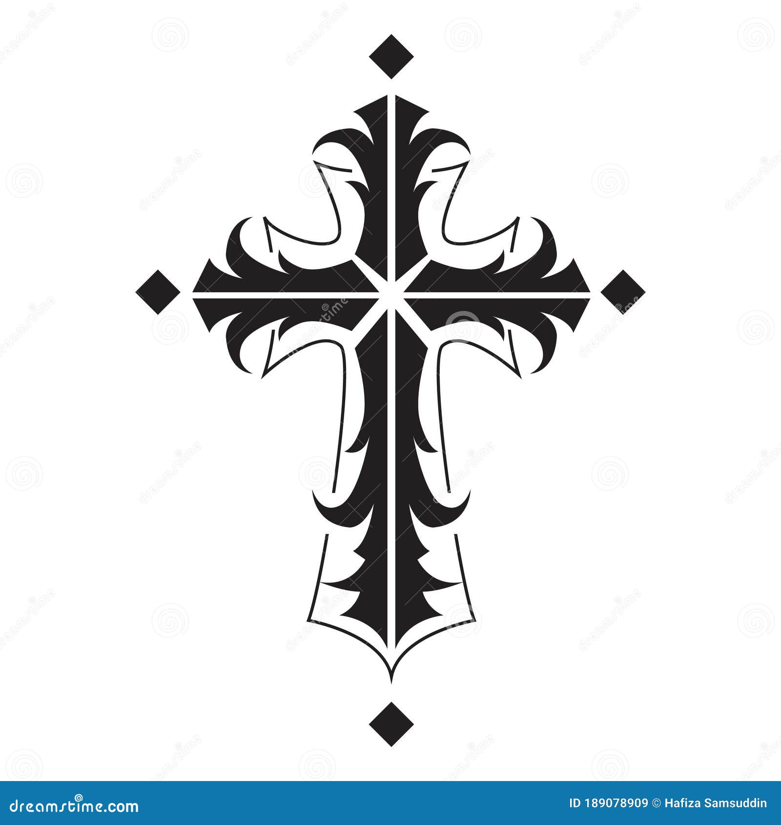 Cross Symbol Tattoo. Vector Illustration Decorative Design Stock Vector - Illustration of tattoo, drawing: 189078909