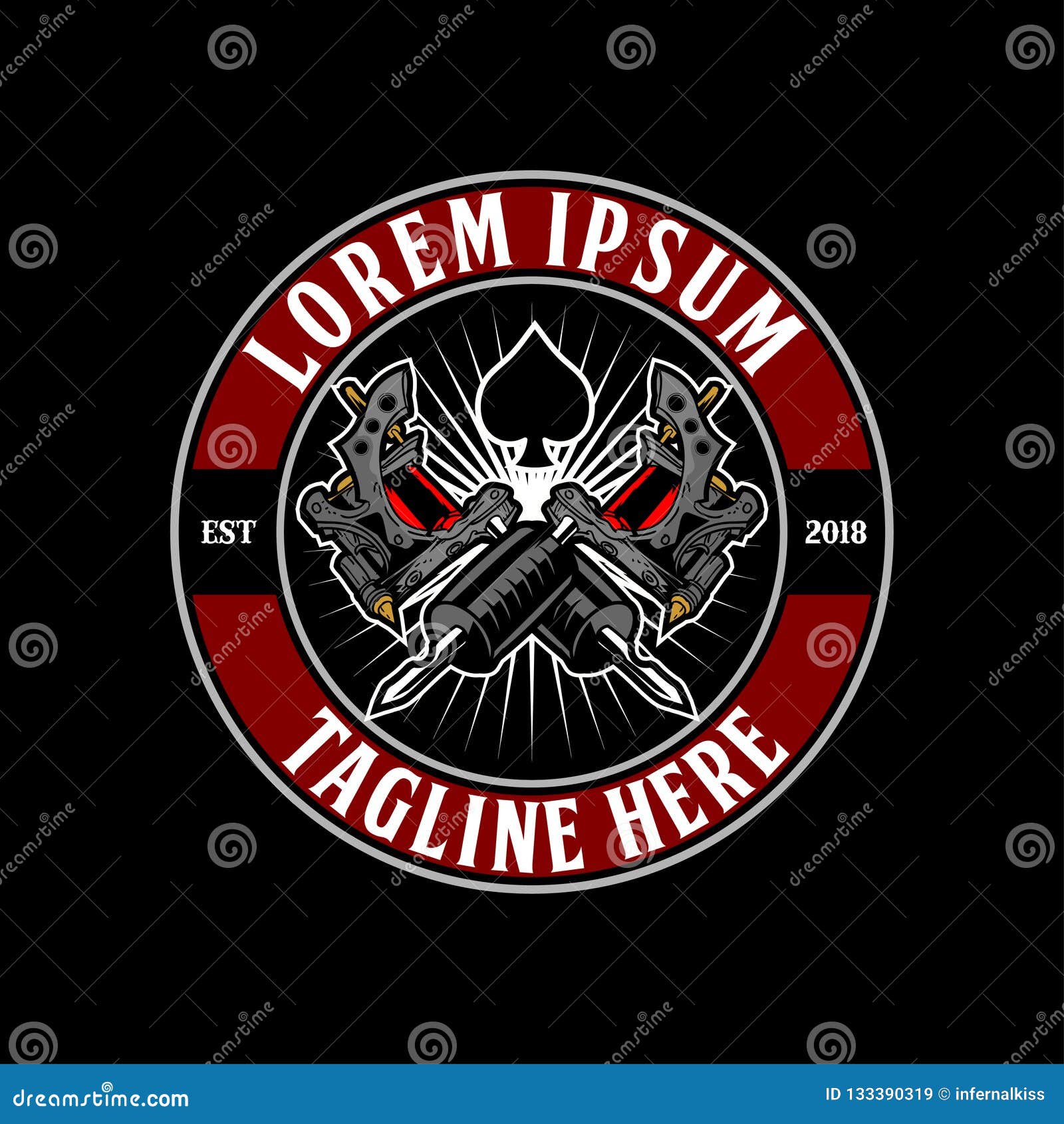 Cross Tattoo Machine Vector Emblem Logo Template Illustration Megapixl