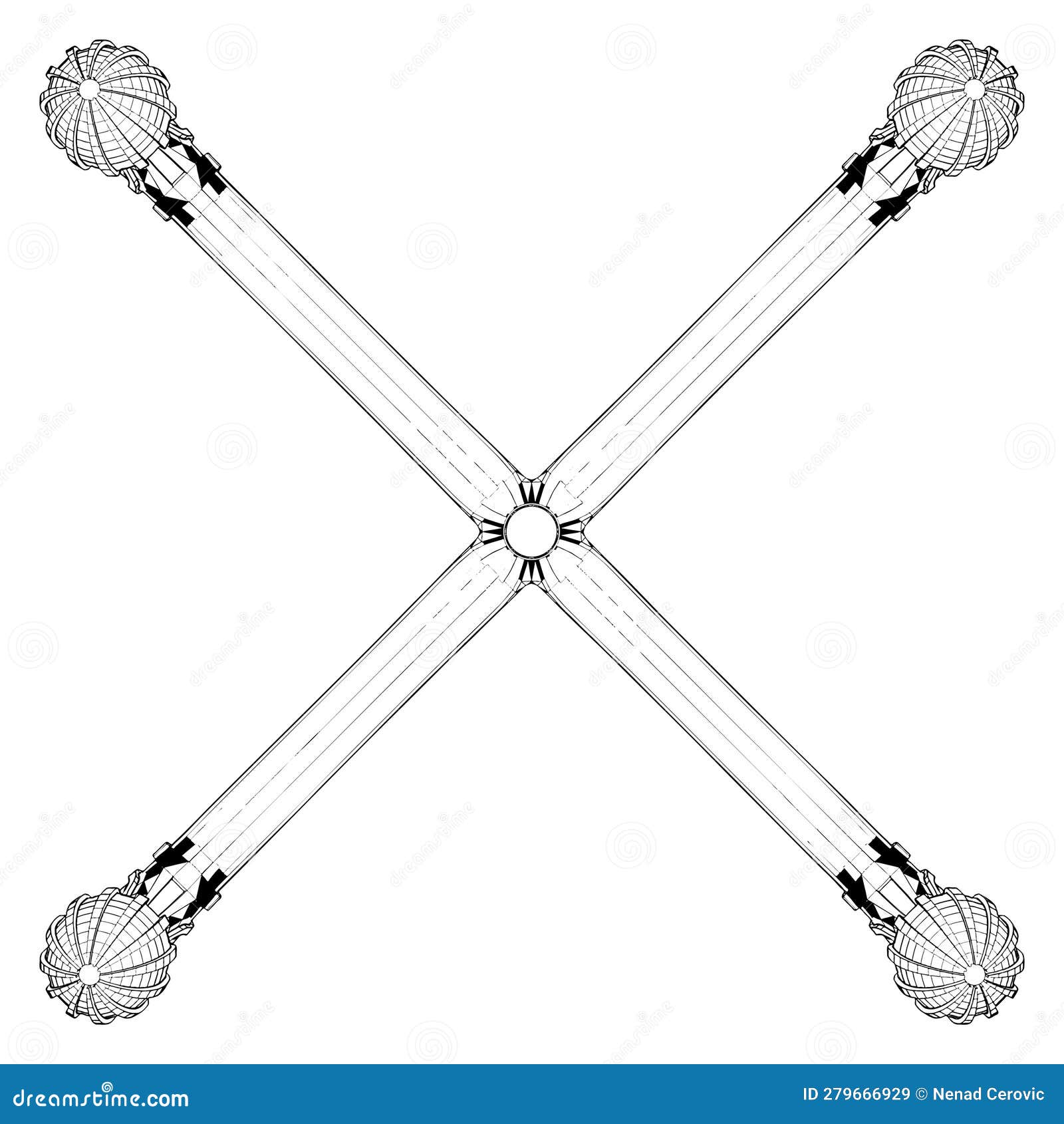 Cross Vector. Illustration Isolated on White Background Stock Vector