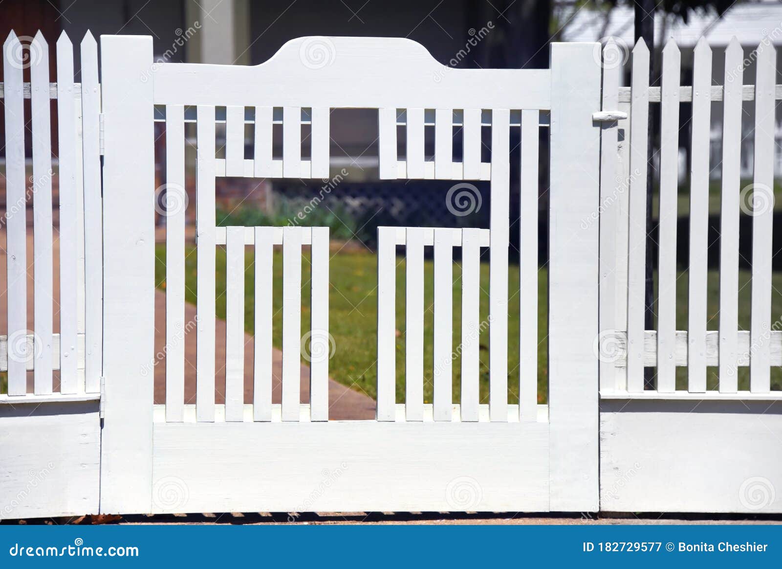 Cross in White Picket Fence Stock Image Image of entrance, entry