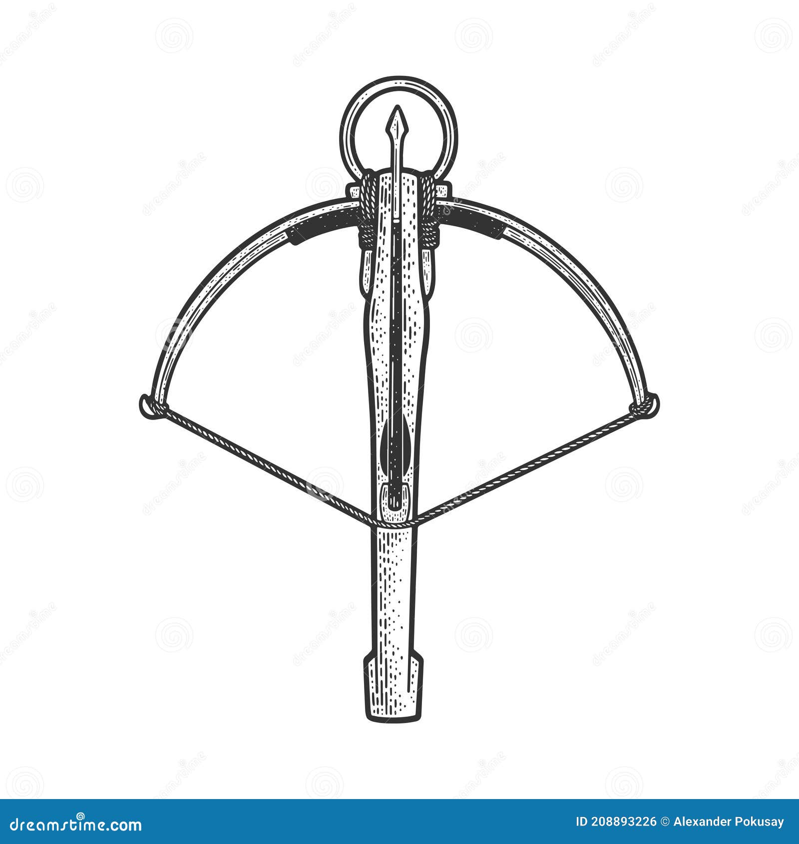 Crossbow Sketch Vector Illustration Stock Vector Illustration of