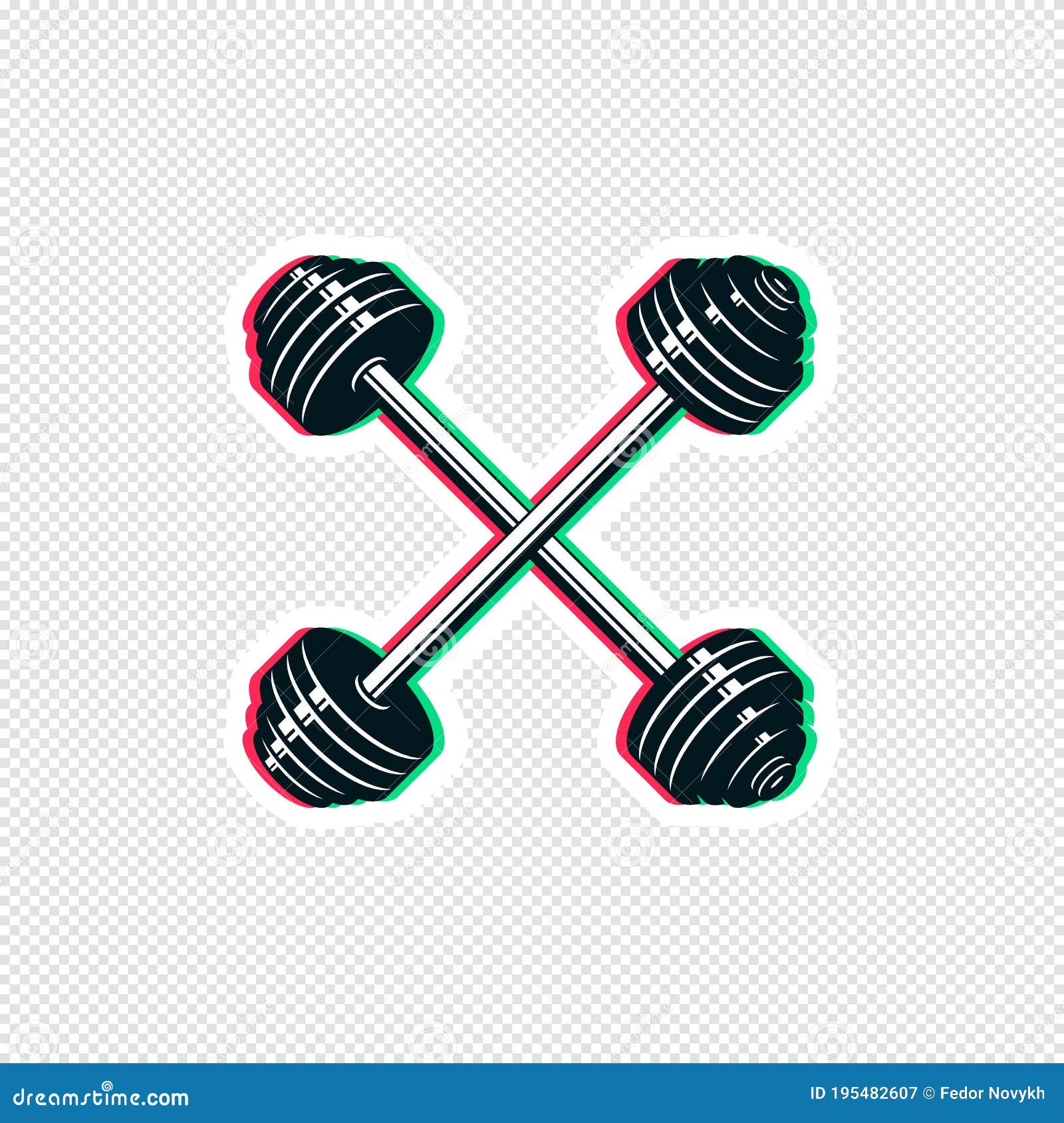 Crossed Barbell Sticker Design Stock Vector Illustration of athletic