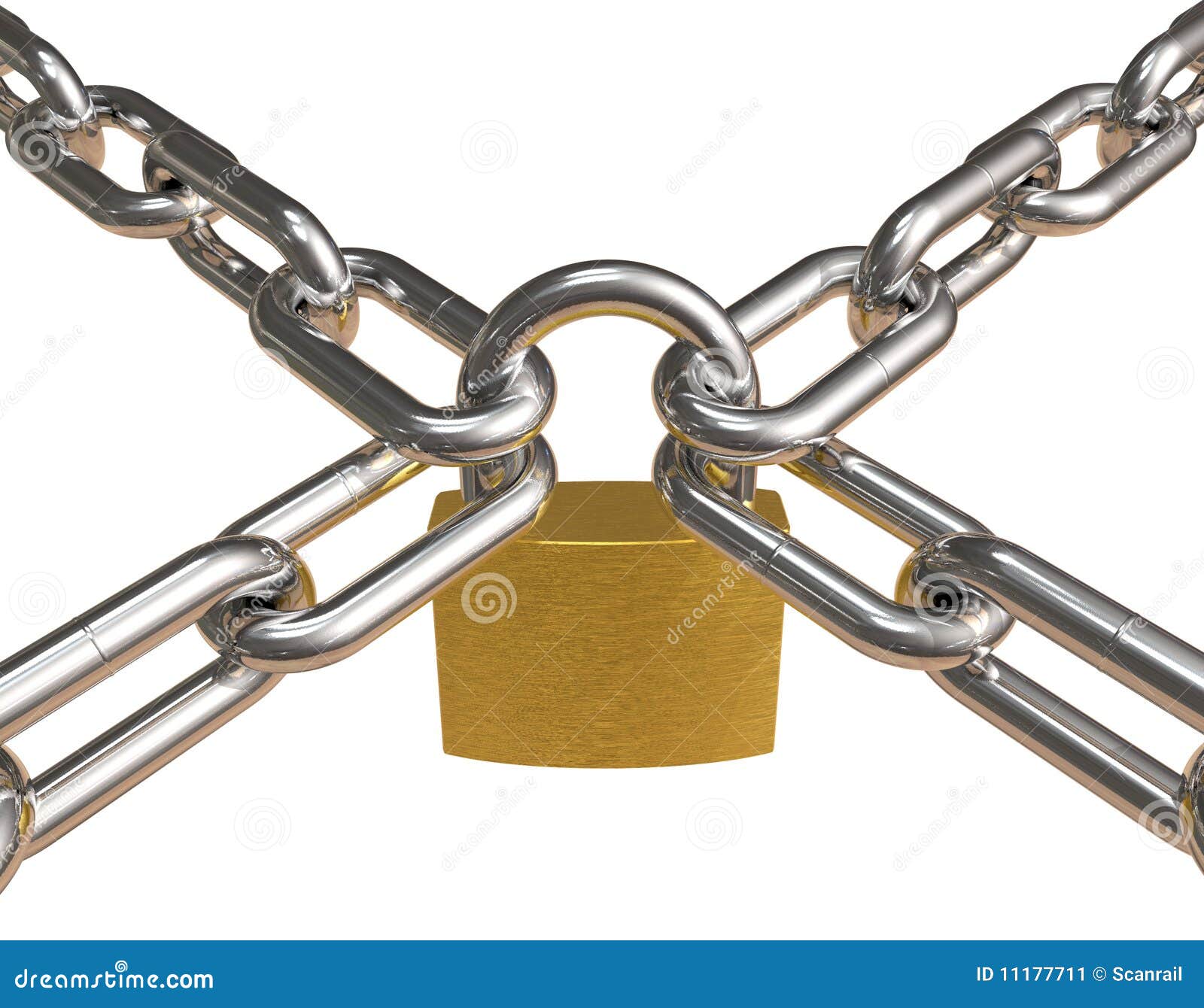 Crossed Chains with Padlock Stock Illustration Illustration of cross