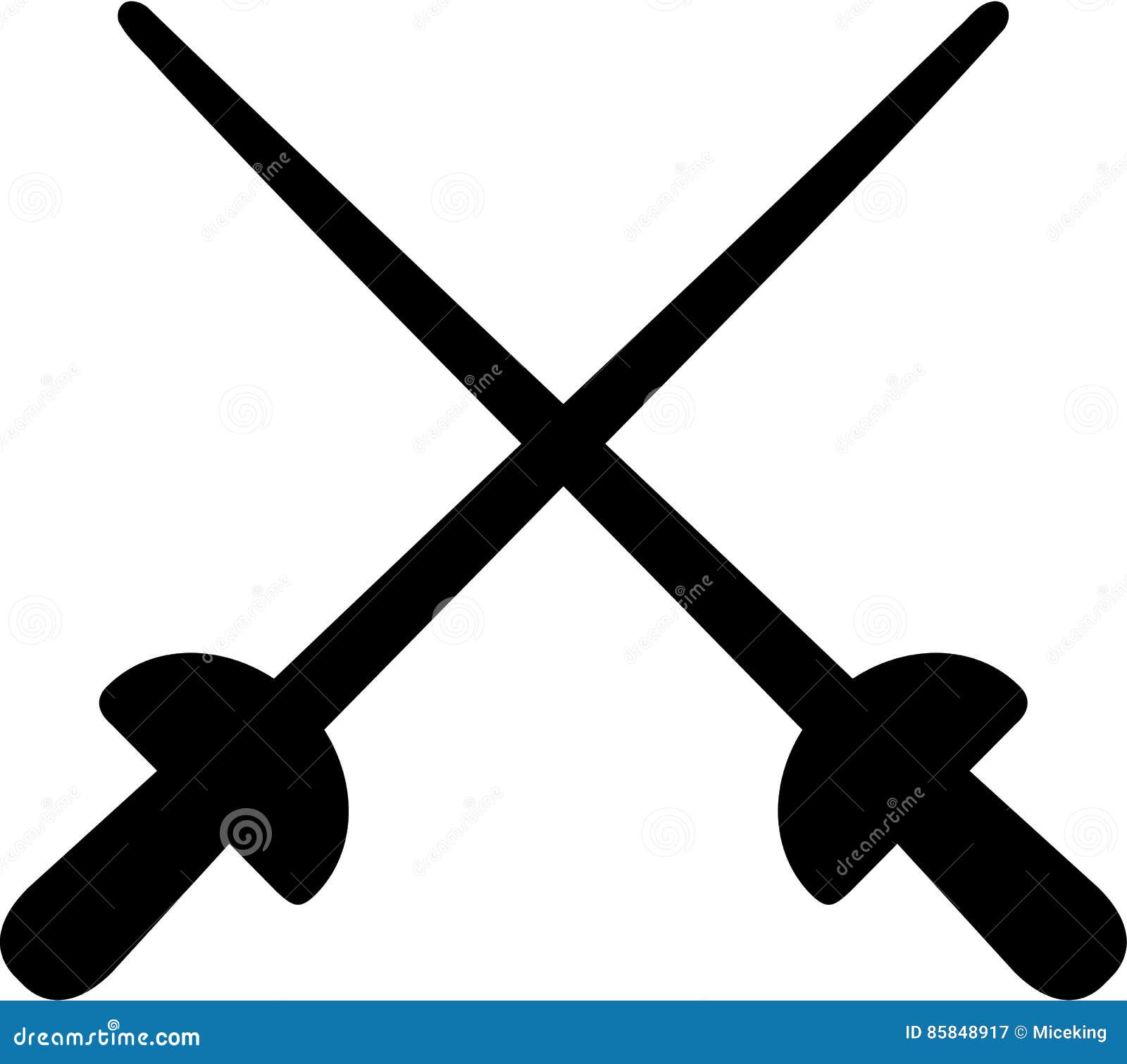 Crossed fencing weapons stock vector. Illustration of rapier 85848917
