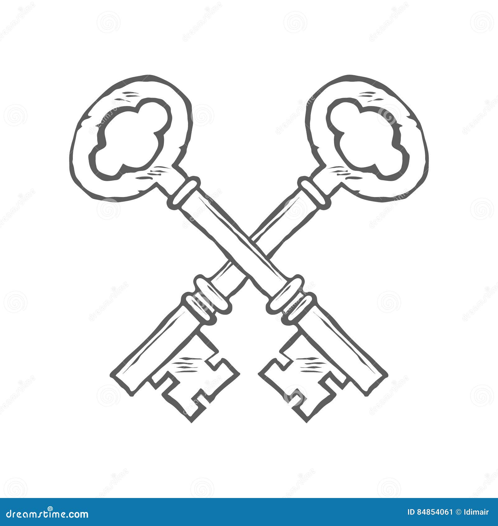 Crossed Skeleton Keys SVG