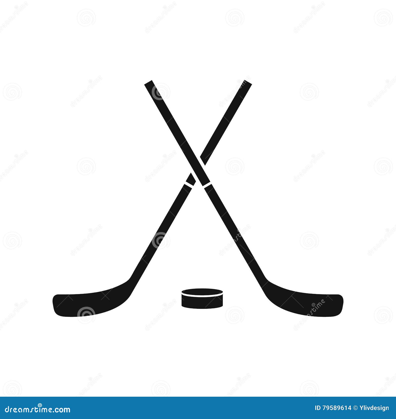 Hockey stick and puck icon circle Royalty Free Vector Image