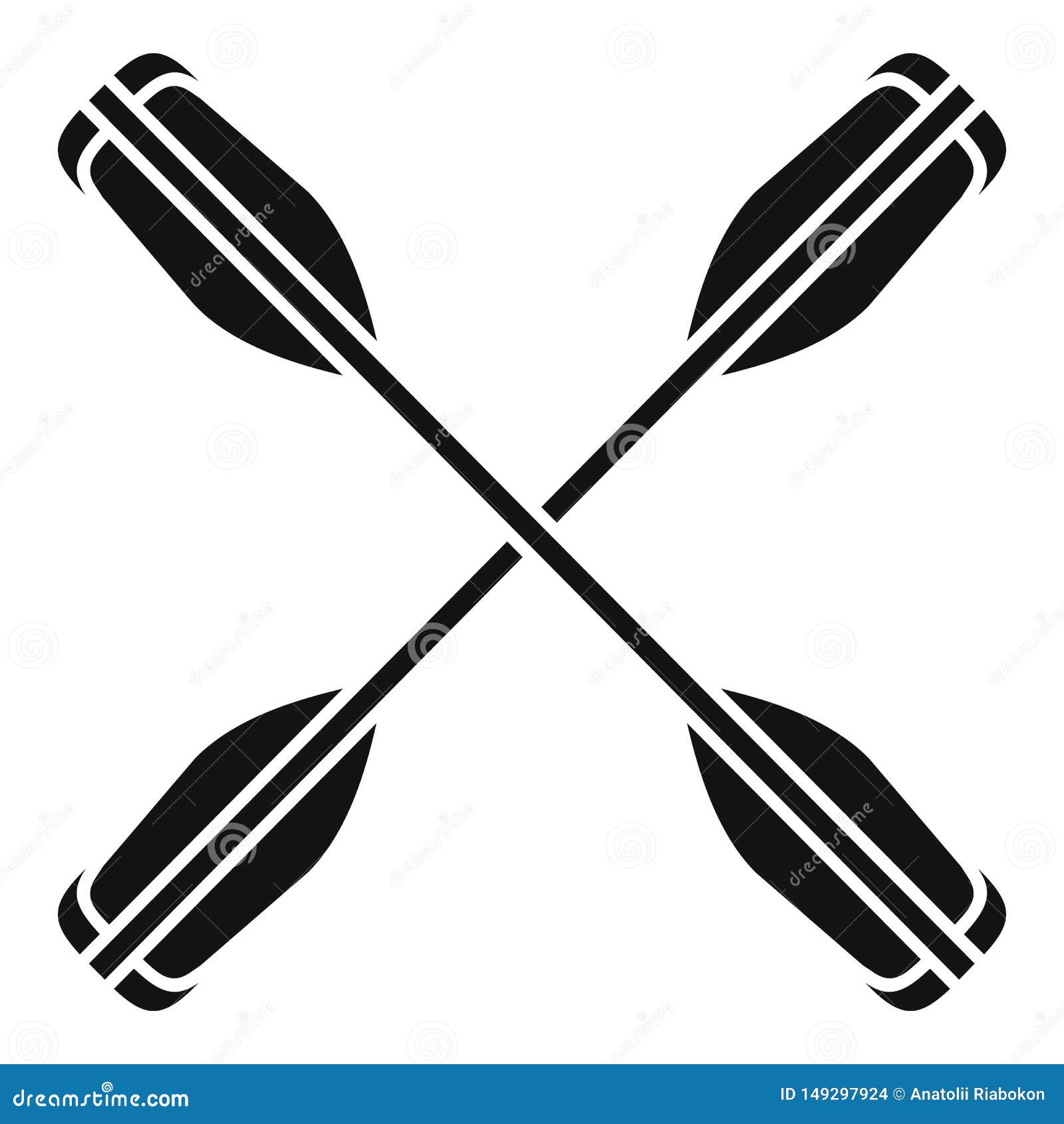 Crossed Kayak Paddle Icon, Simple Style Stock Vector - Illustration of