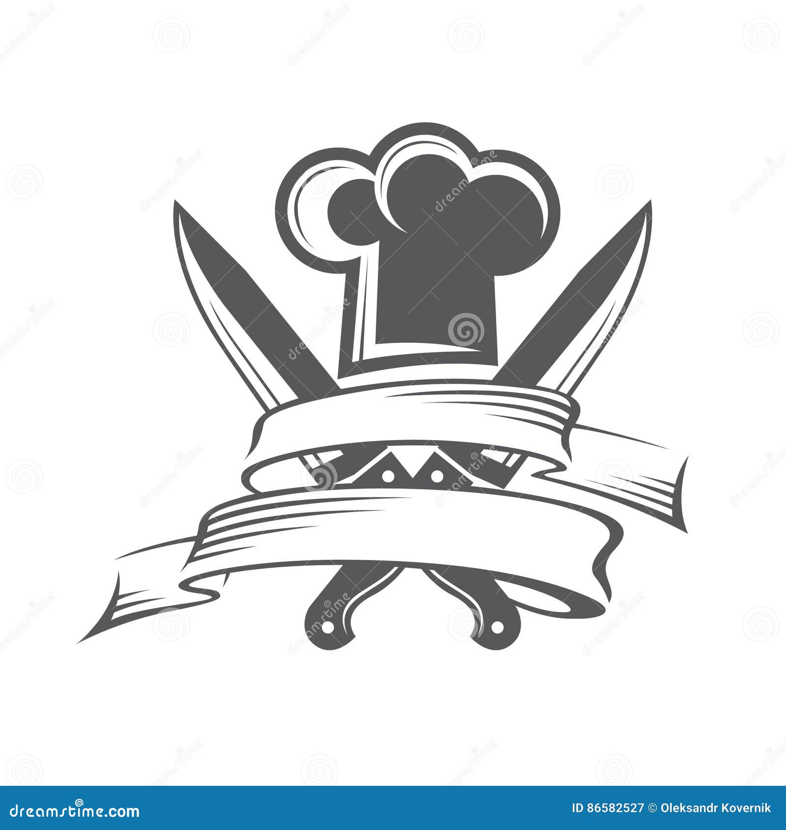 Crossed Knives and Chef Hat with Mustache Stock Vector - Illustration of  group, icon: 86582527