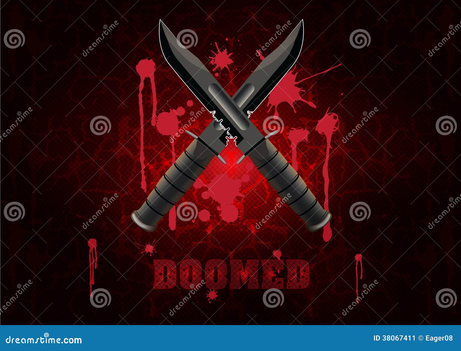Crossed military knives stock illustration. Illustration of handle
