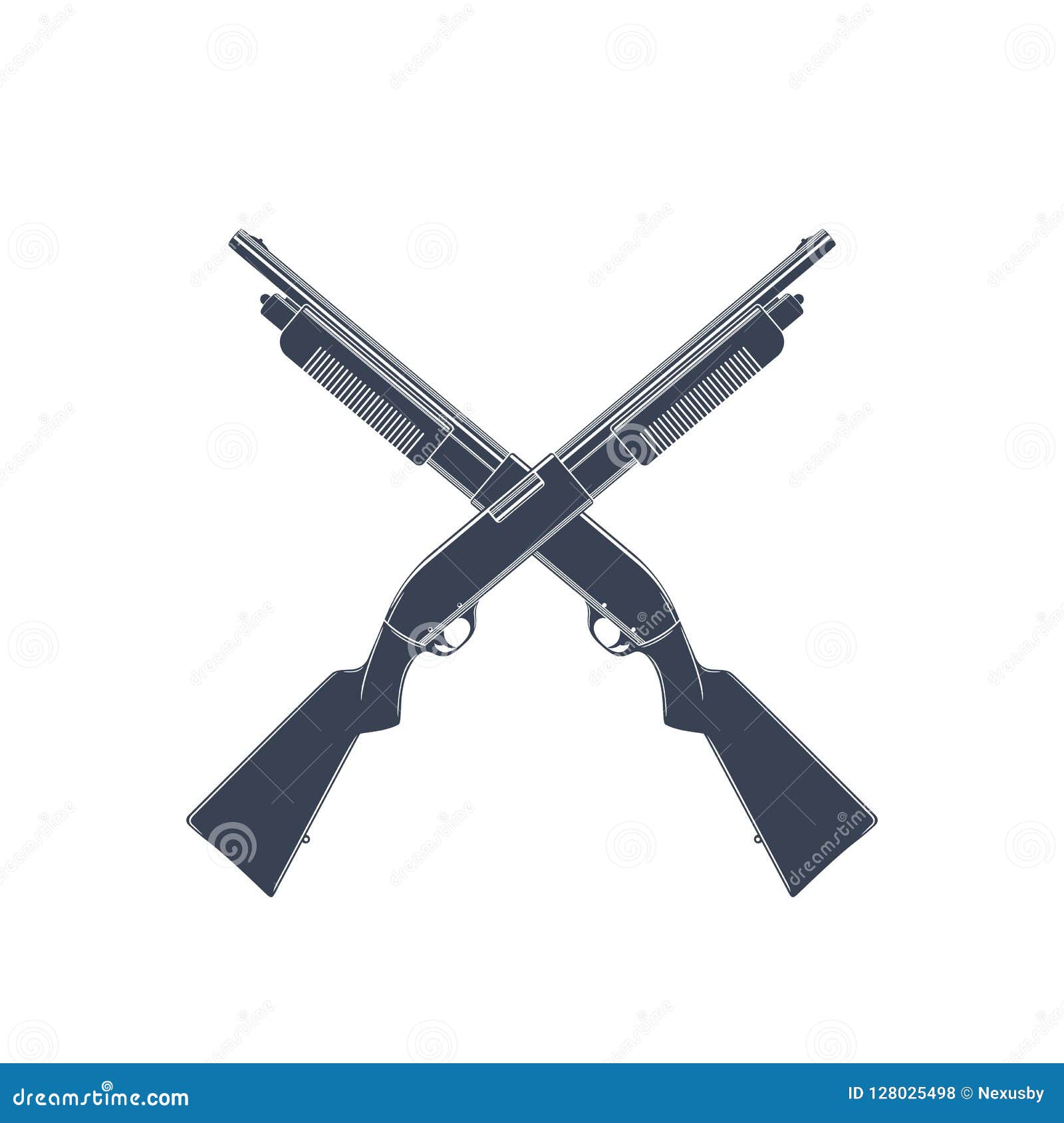 Crossed Shotguns Isolated on White Stock Vector - Illustration of ...
