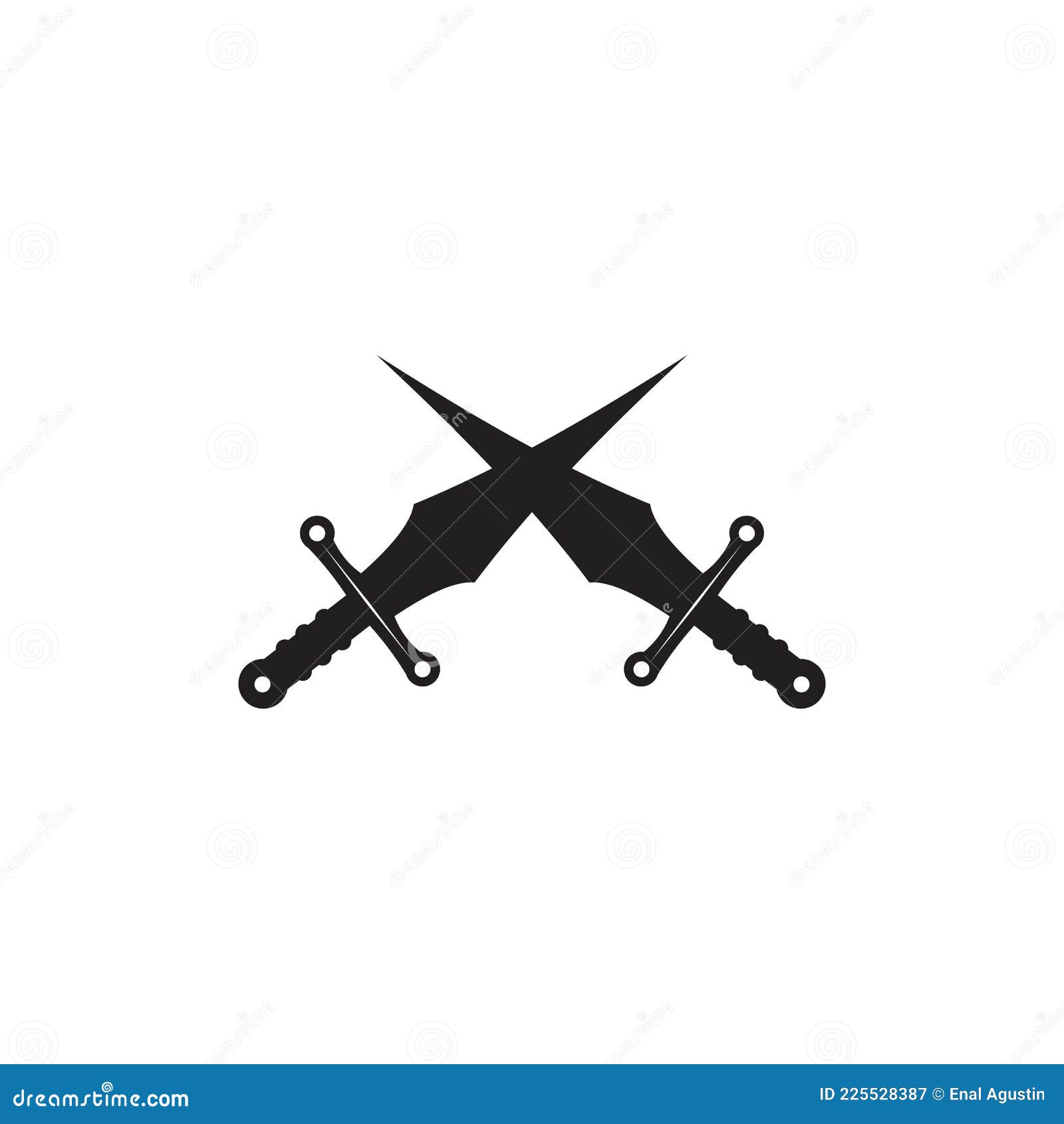 Crossed Sword Logo Design Template Stock Vector - Illustration of ...