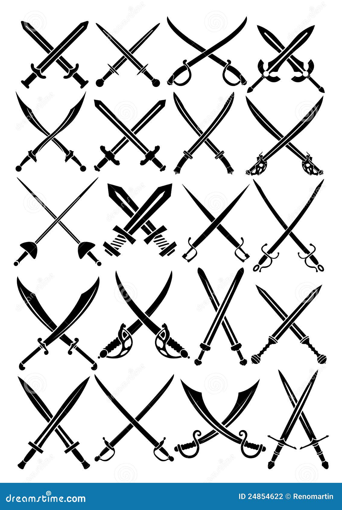 Crossed Swords Vector Art & Graphics