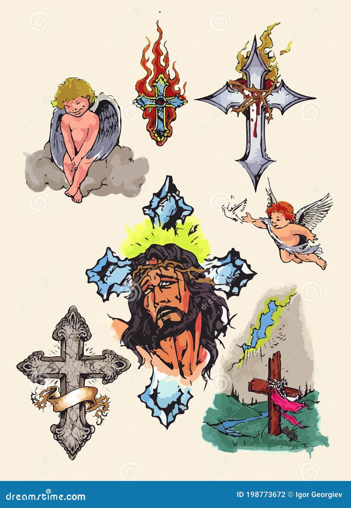 Cross Tattoo Flash Collection – IMAGELLA